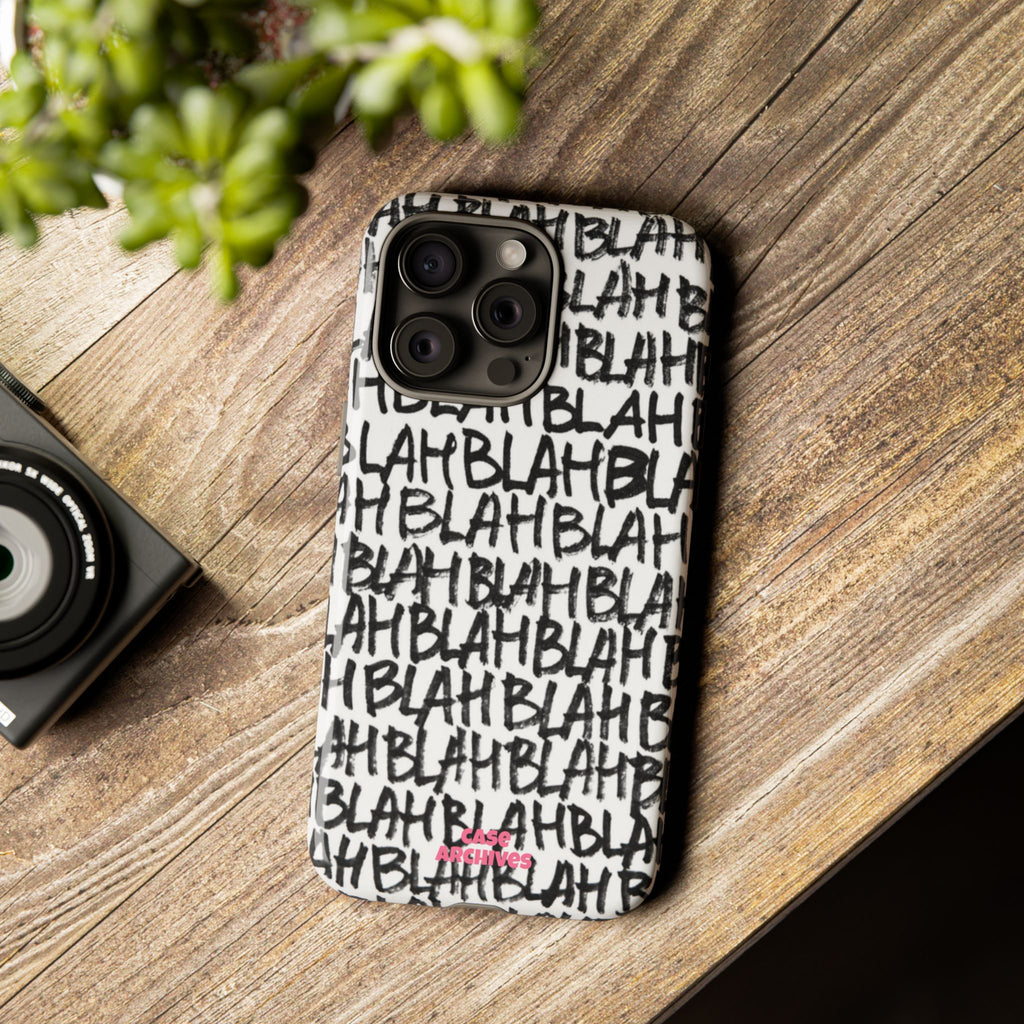 Phone Case — 'BLAH BLAH' Graffiti Text Protective Tough Case