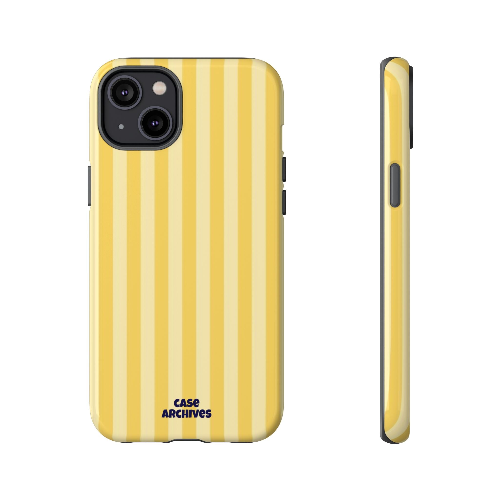 Yellow Striped Tough Phone Case – Durable Protective Cover (Case Archives)