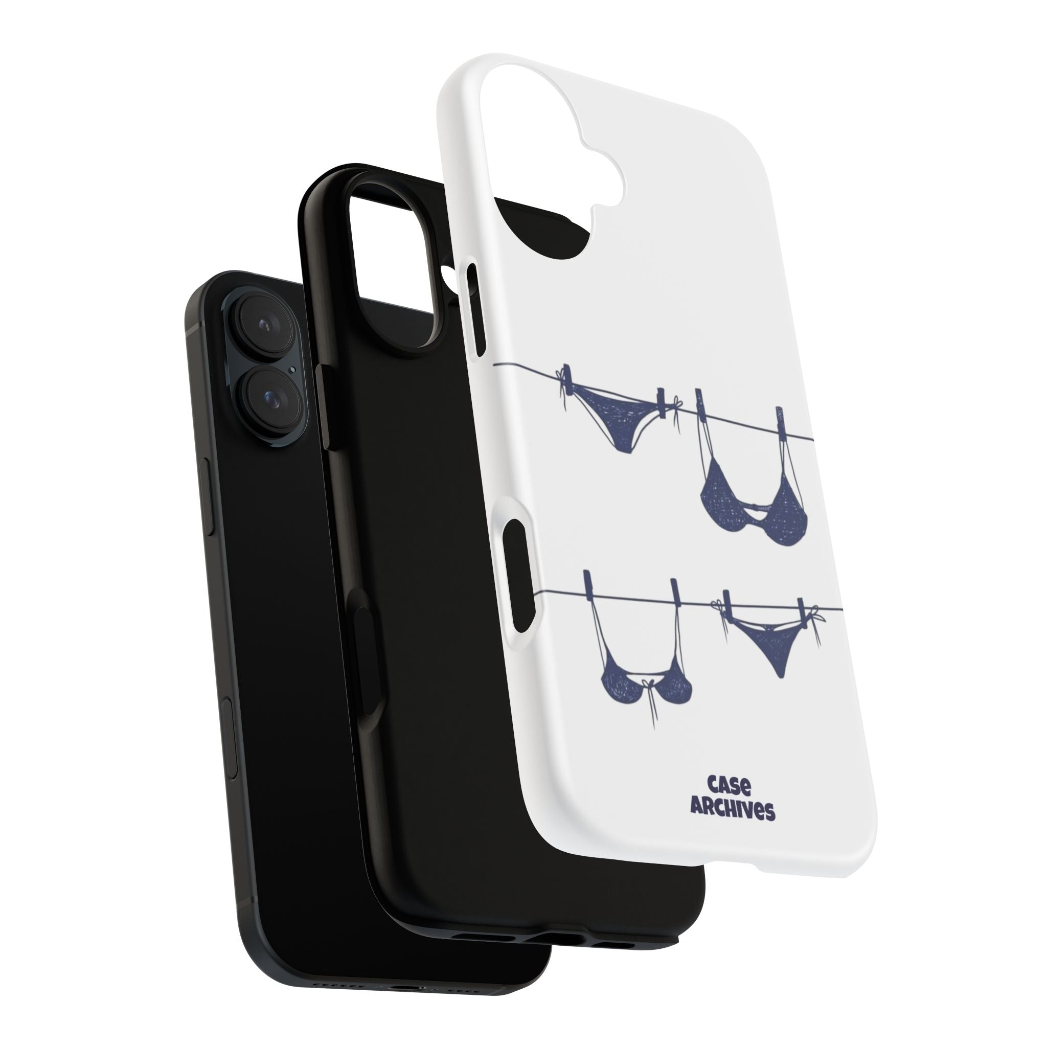 Phone Case — Blue swimsuit Clothesline Illustration Protective Cover