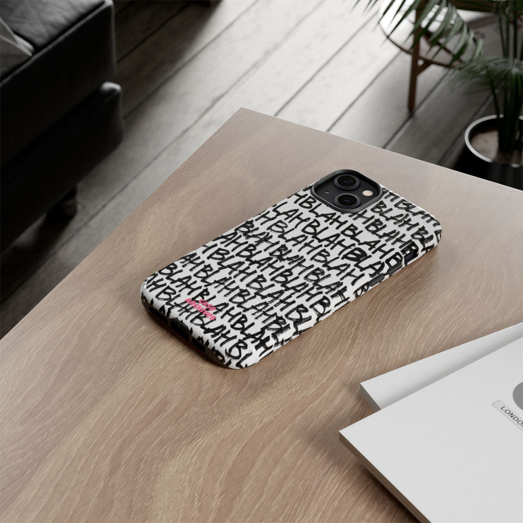 Phone Case — 'BLAH BLAH' Graffiti Text Protective Tough Case