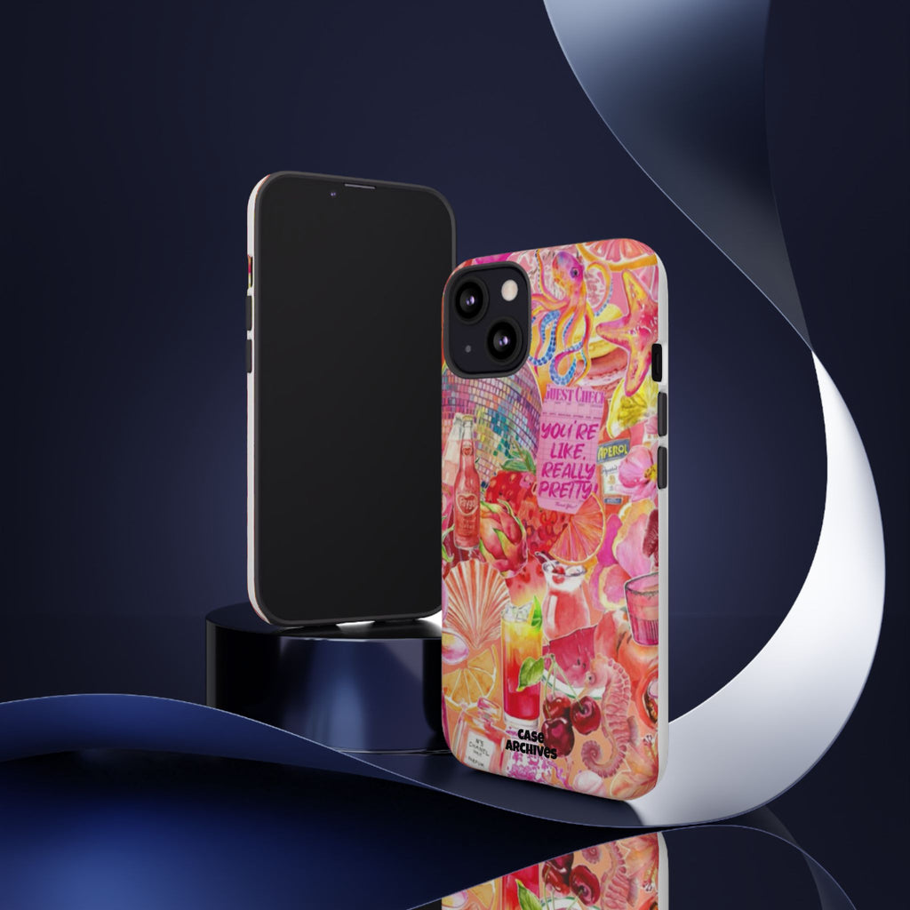 Phone Case — Pink Tropical Collage "You're Like, Really Pretty"