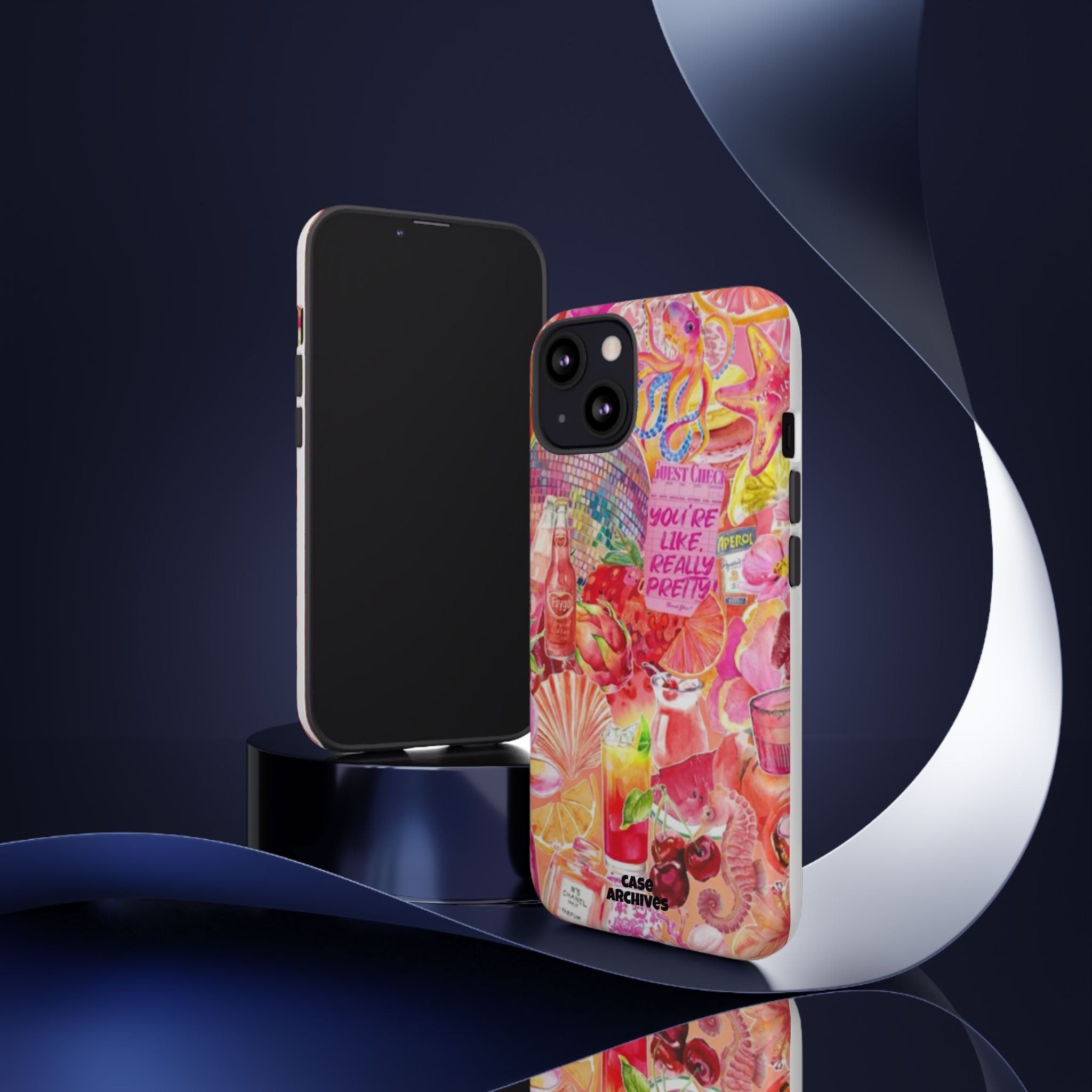 Phone Case — Pink Tropical Collage "You're Like, Really Pretty"