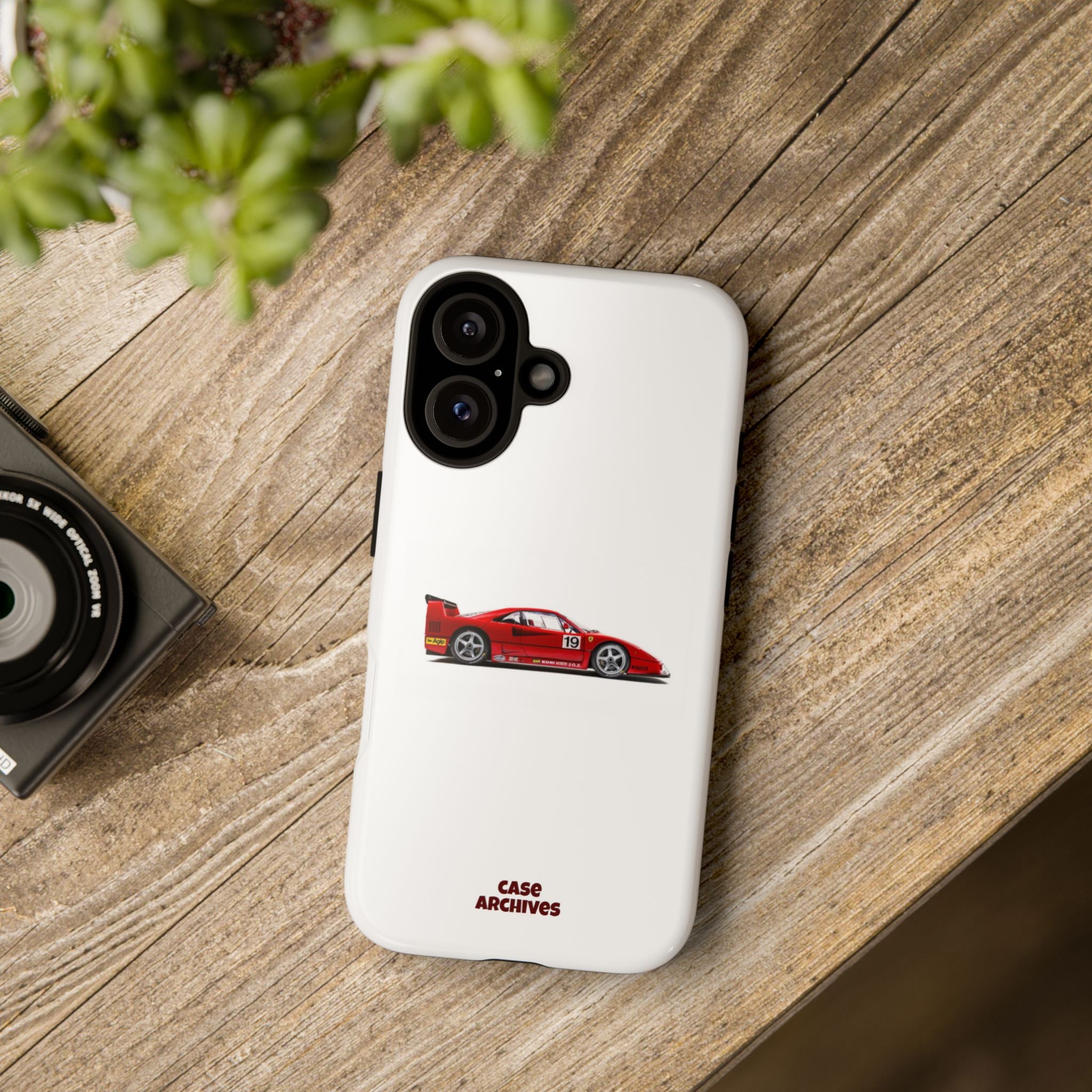 Phone Case — Red Vintage Race Car Design (Case Archives)