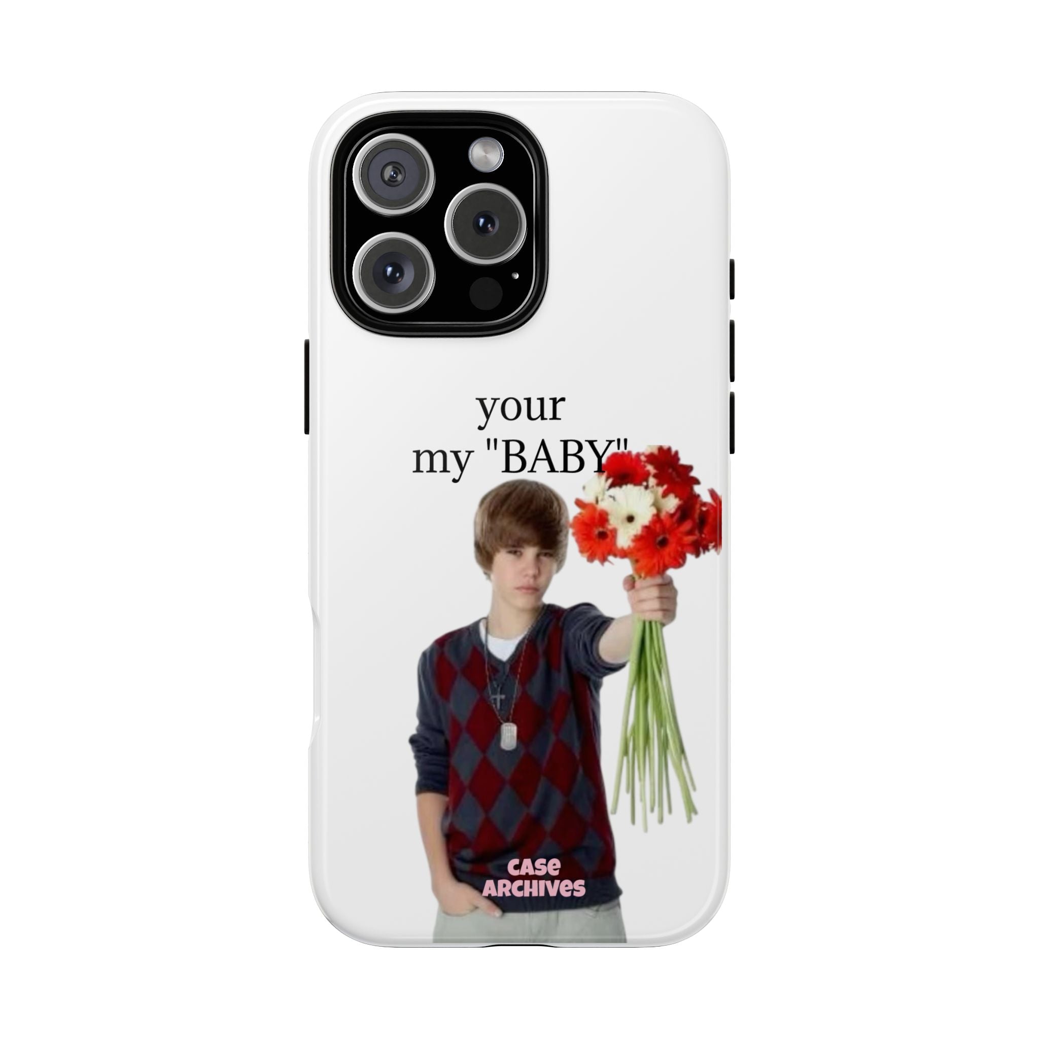 “your my 'BABY'” Justin Retro Photo Floral Design