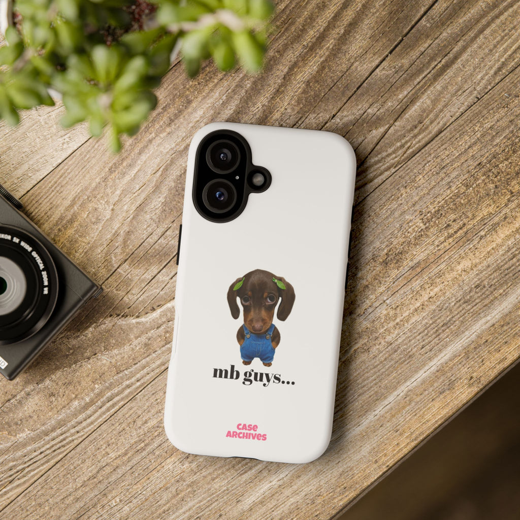 Phone Case — Cute Dachshund Puppy Design with 'nb guys...' Text