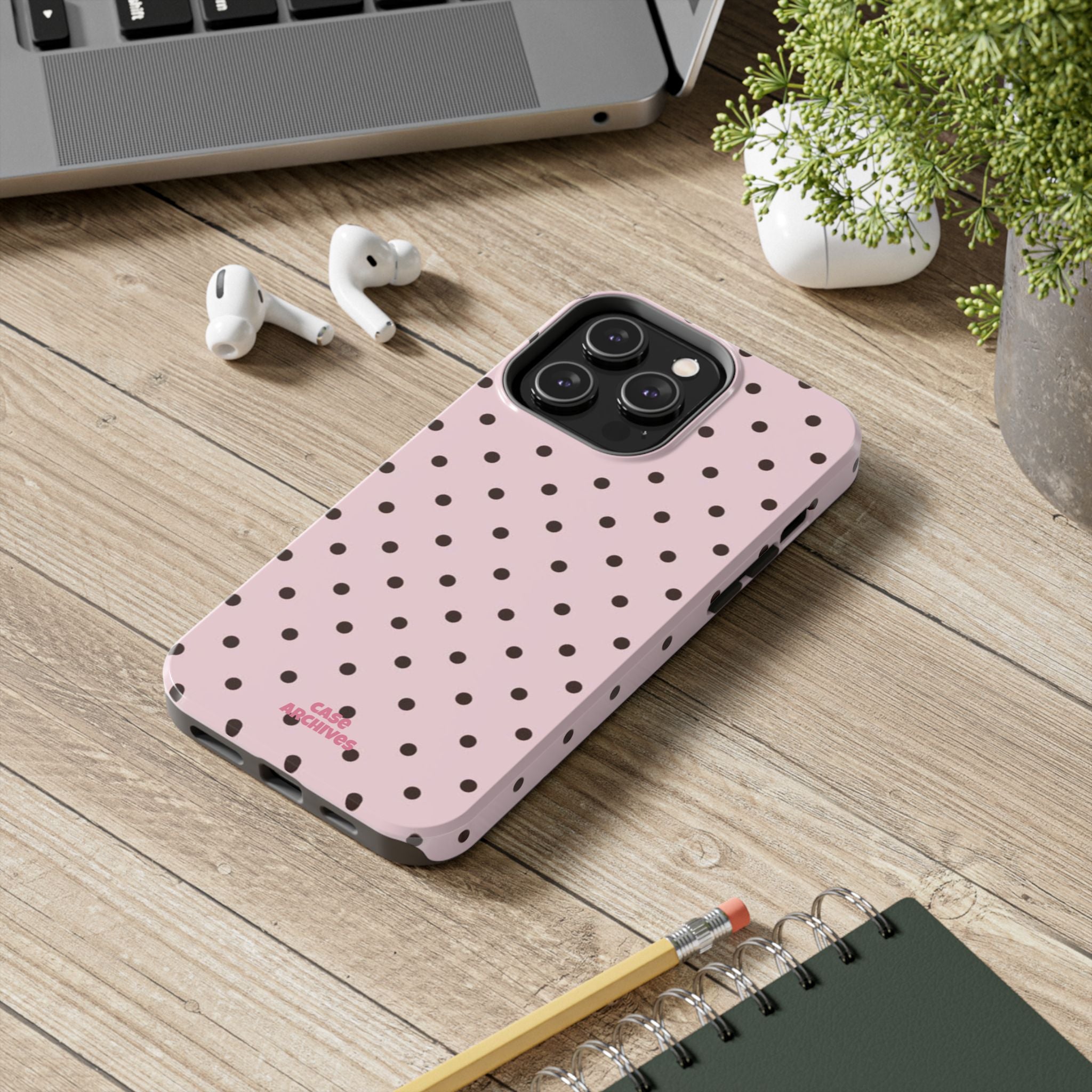 Pink polka dot Tough Phone Case – Slim Protective iPhone Cover