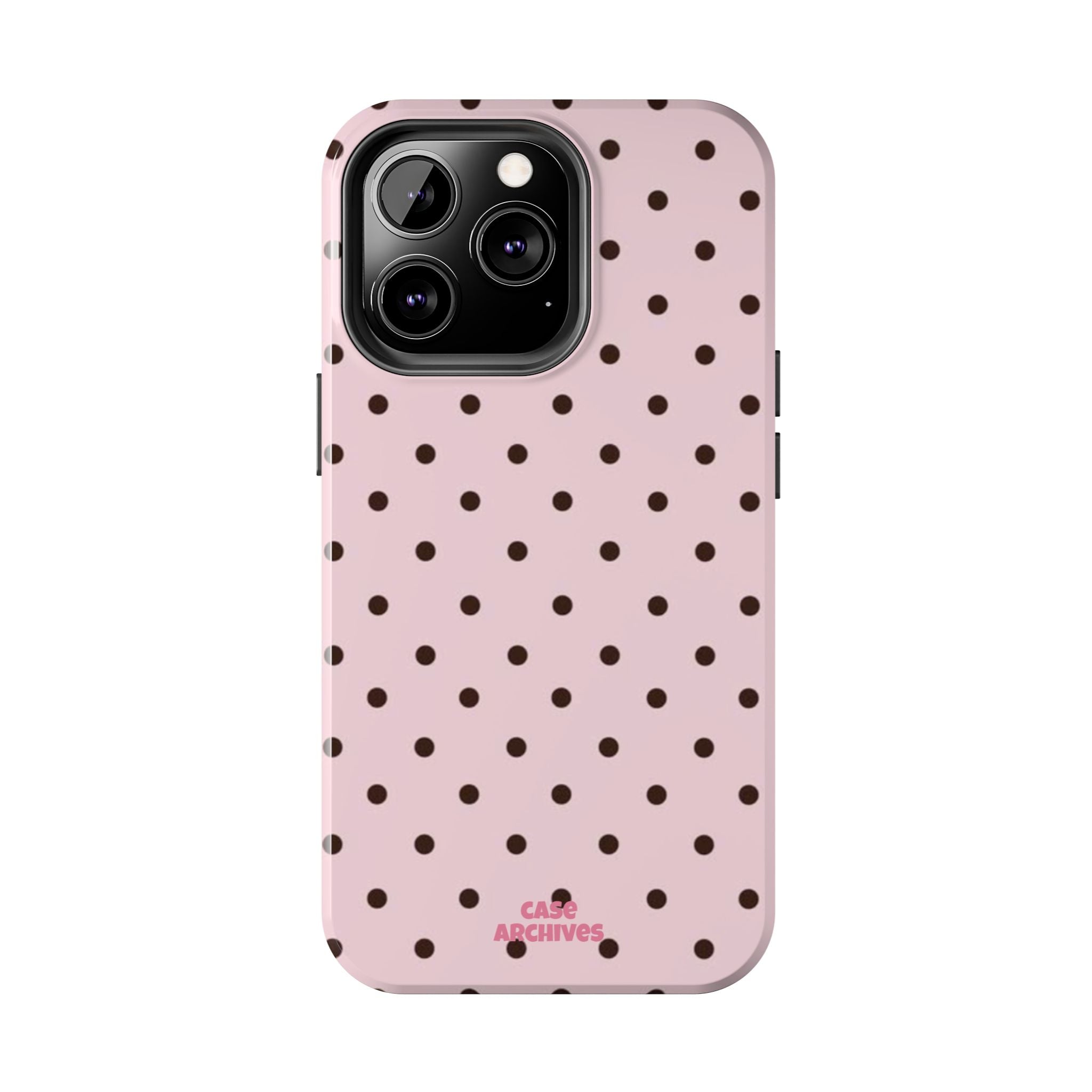 Pink polka dot Tough Phone Case – Slim Protective iPhone Cover