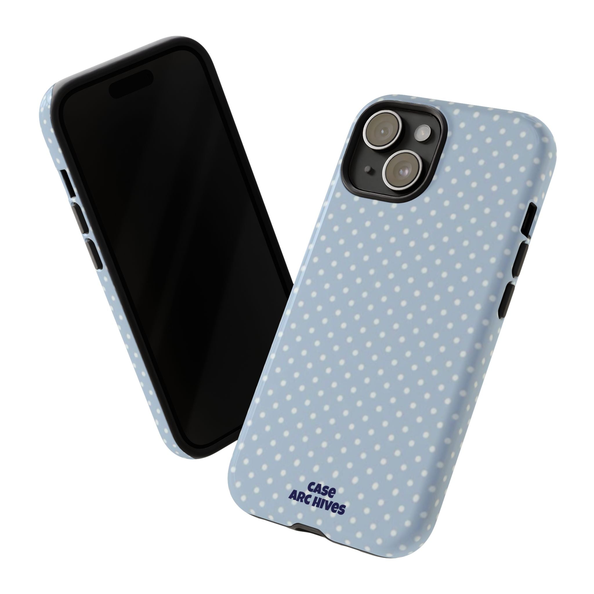 Pastel Blue Polka Dot Tough Phone Case — Protective iPhone Cover