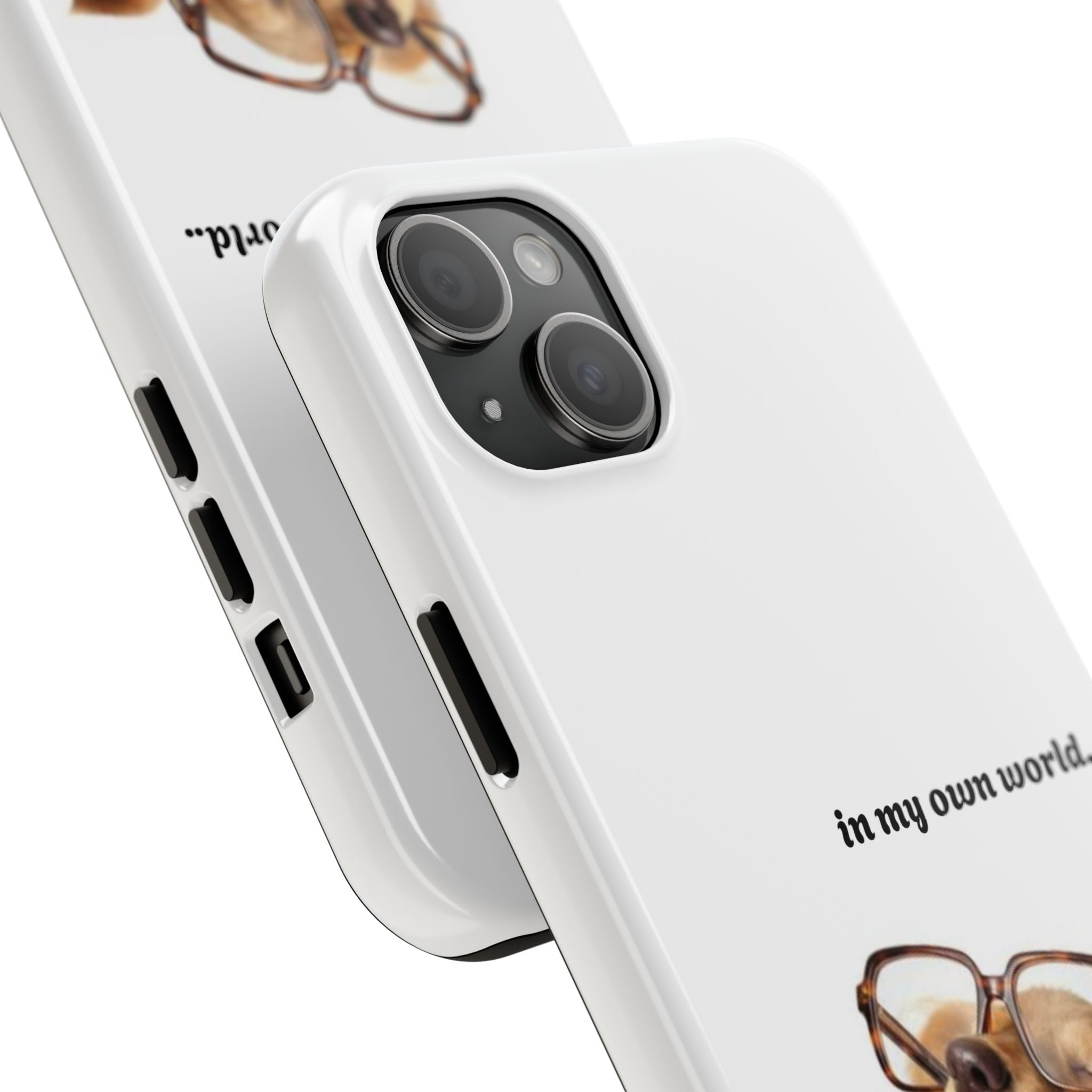 "In My Own World" Cute Dog Design, Durable Protective iPhone Case