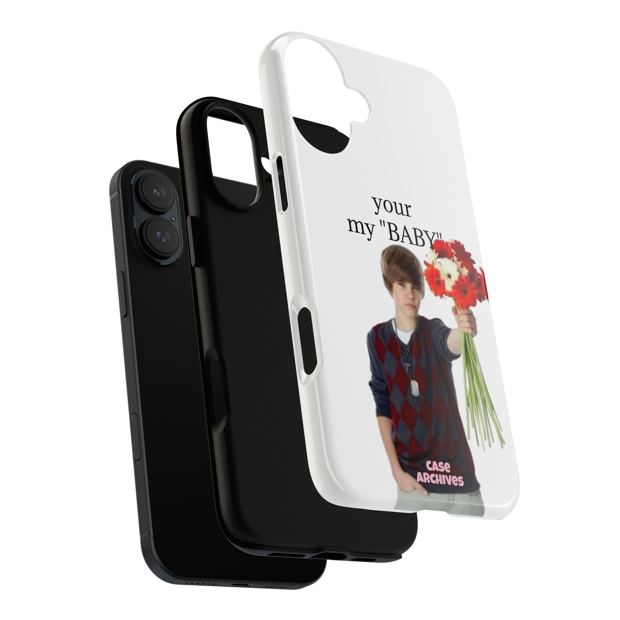 “your my 'BABY'” Justin Retro Photo Floral Design