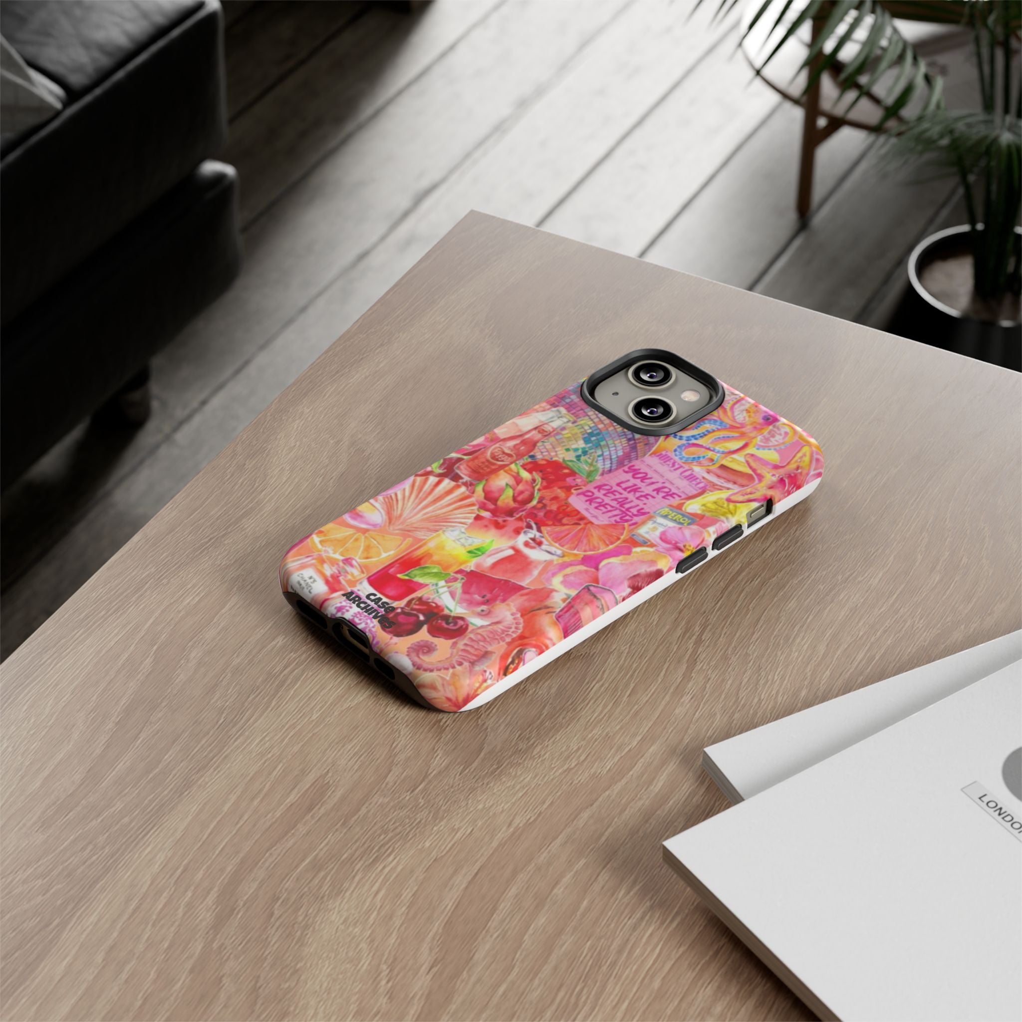 Phone Case — Pink Tropical Collage "You're Like, Really Pretty"