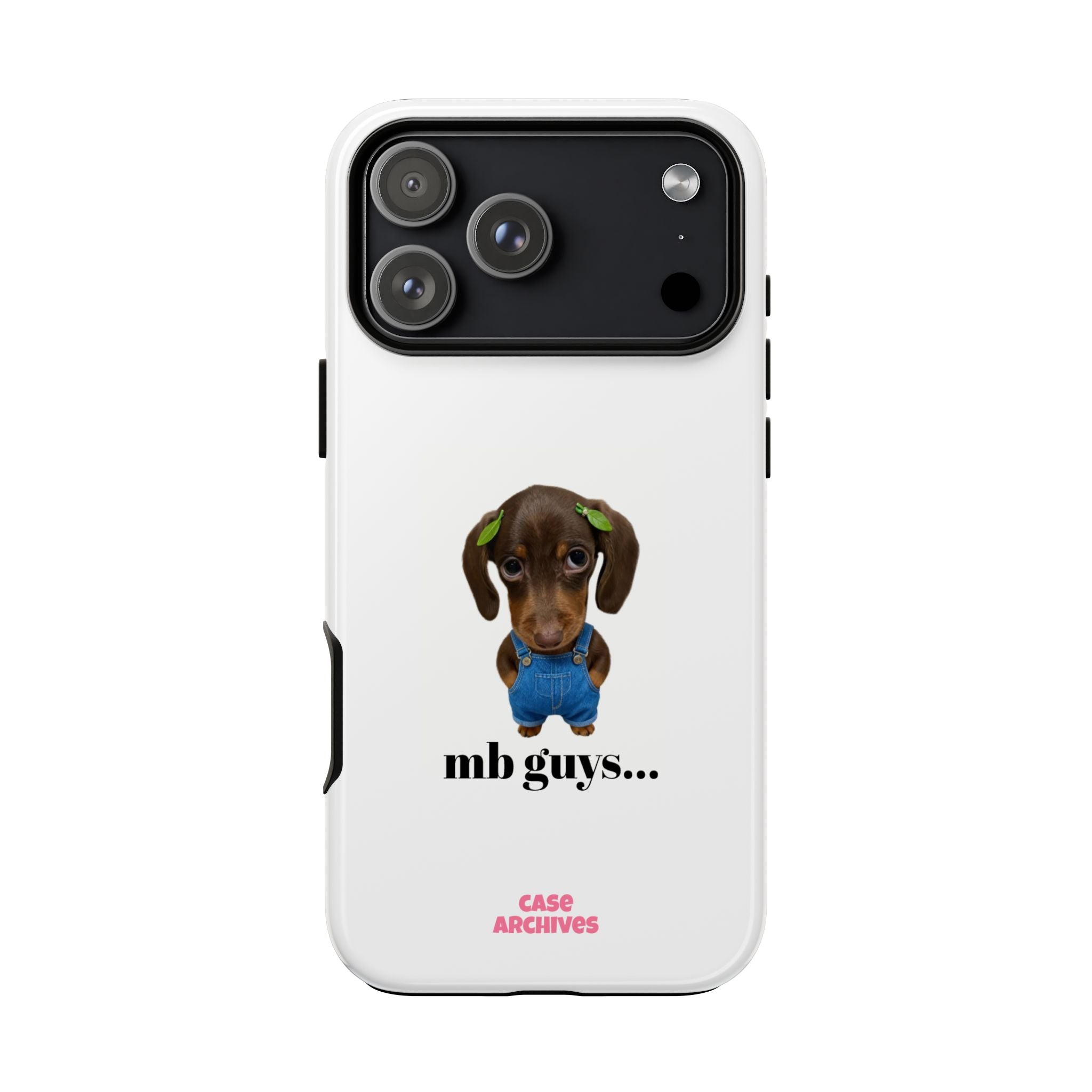 Phone Case — Cute Dachshund Puppy Design with 'nb guys...' Text