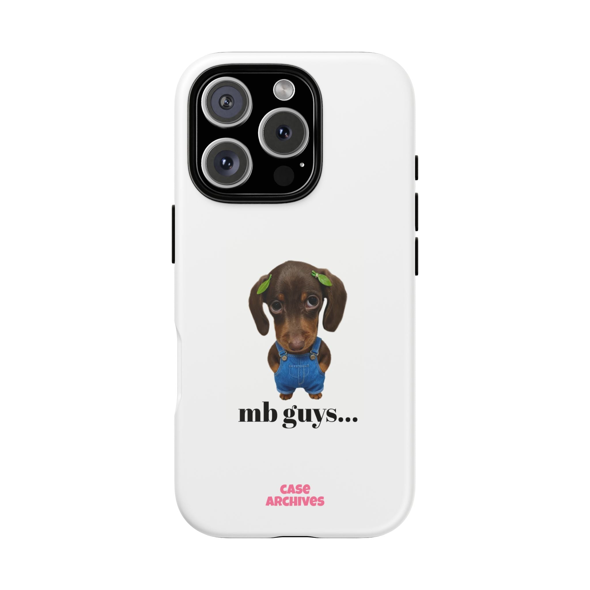 Phone Case — Cute Dachshund Puppy Design with 'nb guys...' Text
