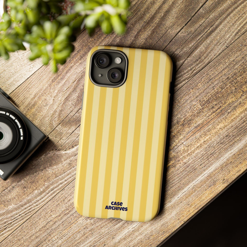 Yellow Striped Tough Phone Case – Durable Protective Cover (Case Archives)
