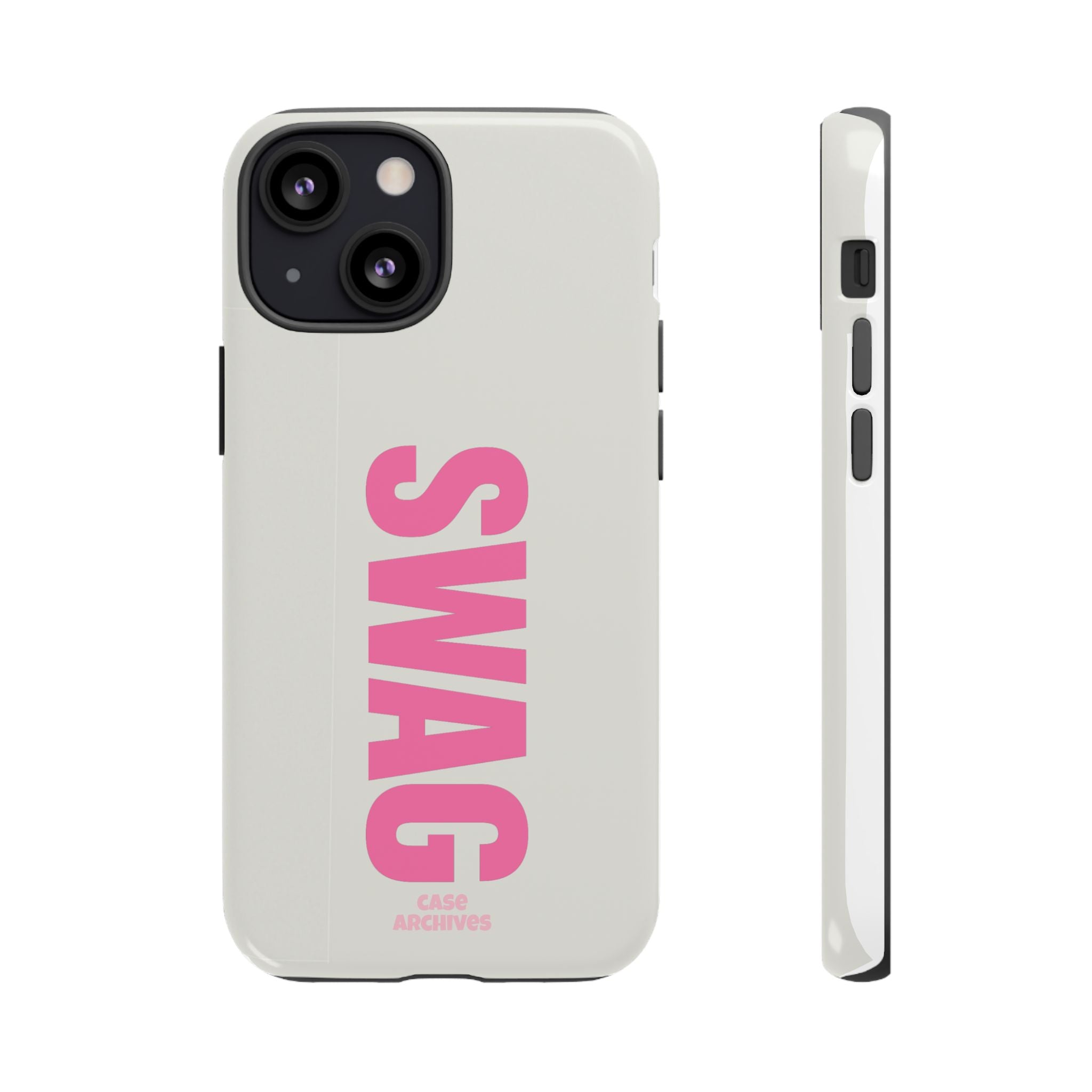 SWAG Phone Case — Bold Pink Vertical Text Tough Case