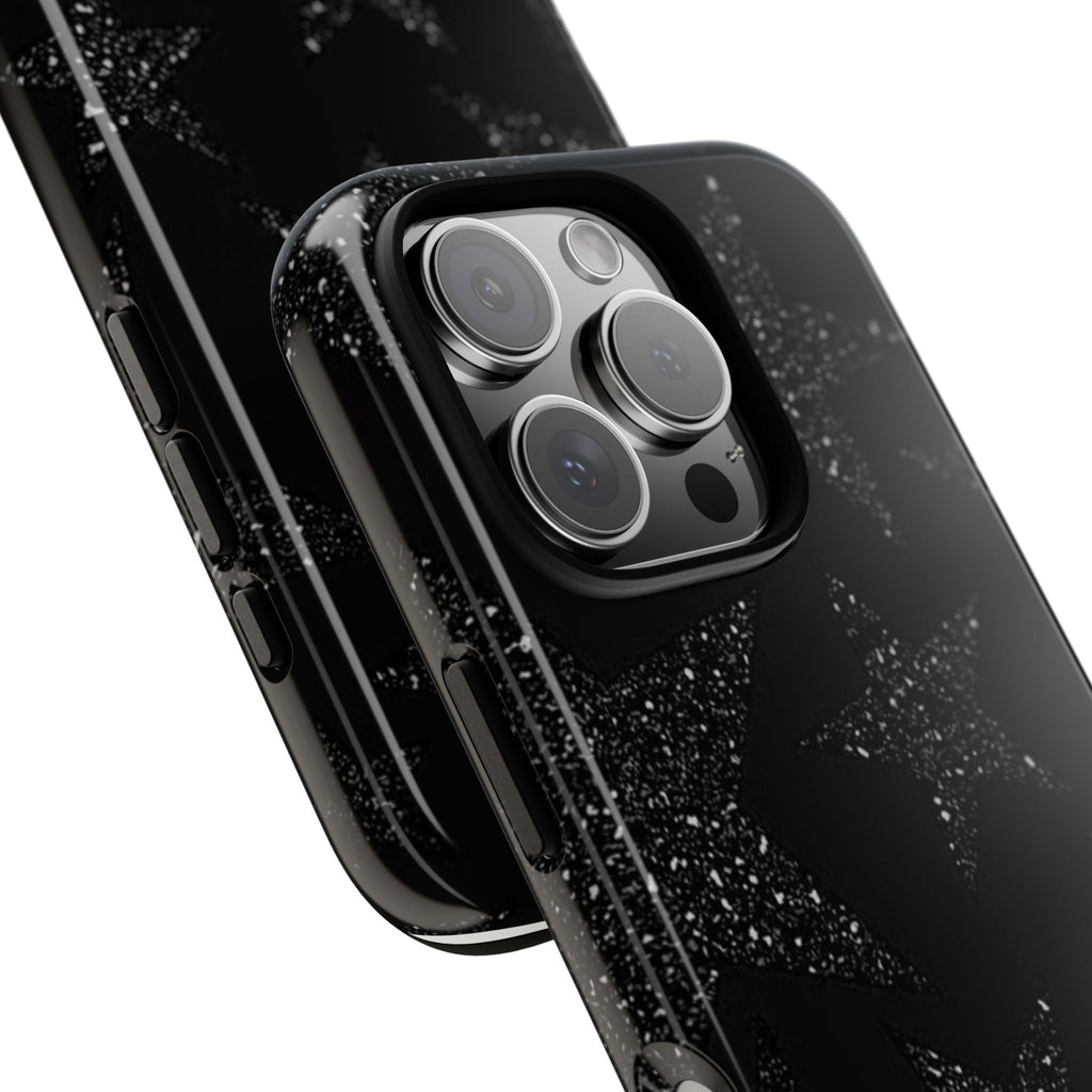Glitter Star Tough Case — Black Sparkle Phone Protection