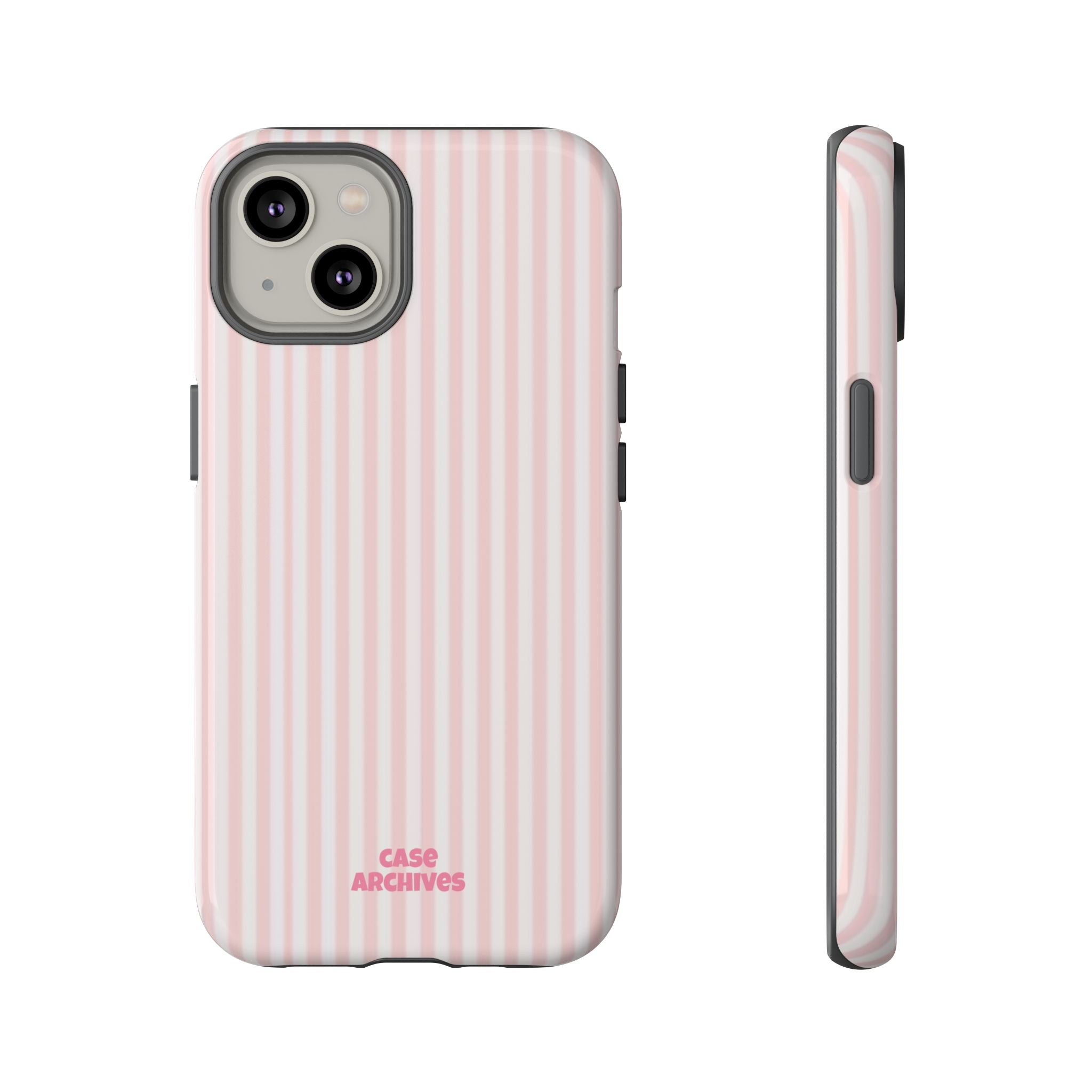 Pink Pastel Stripe Tough Phone Case — Protective iPhone Cover