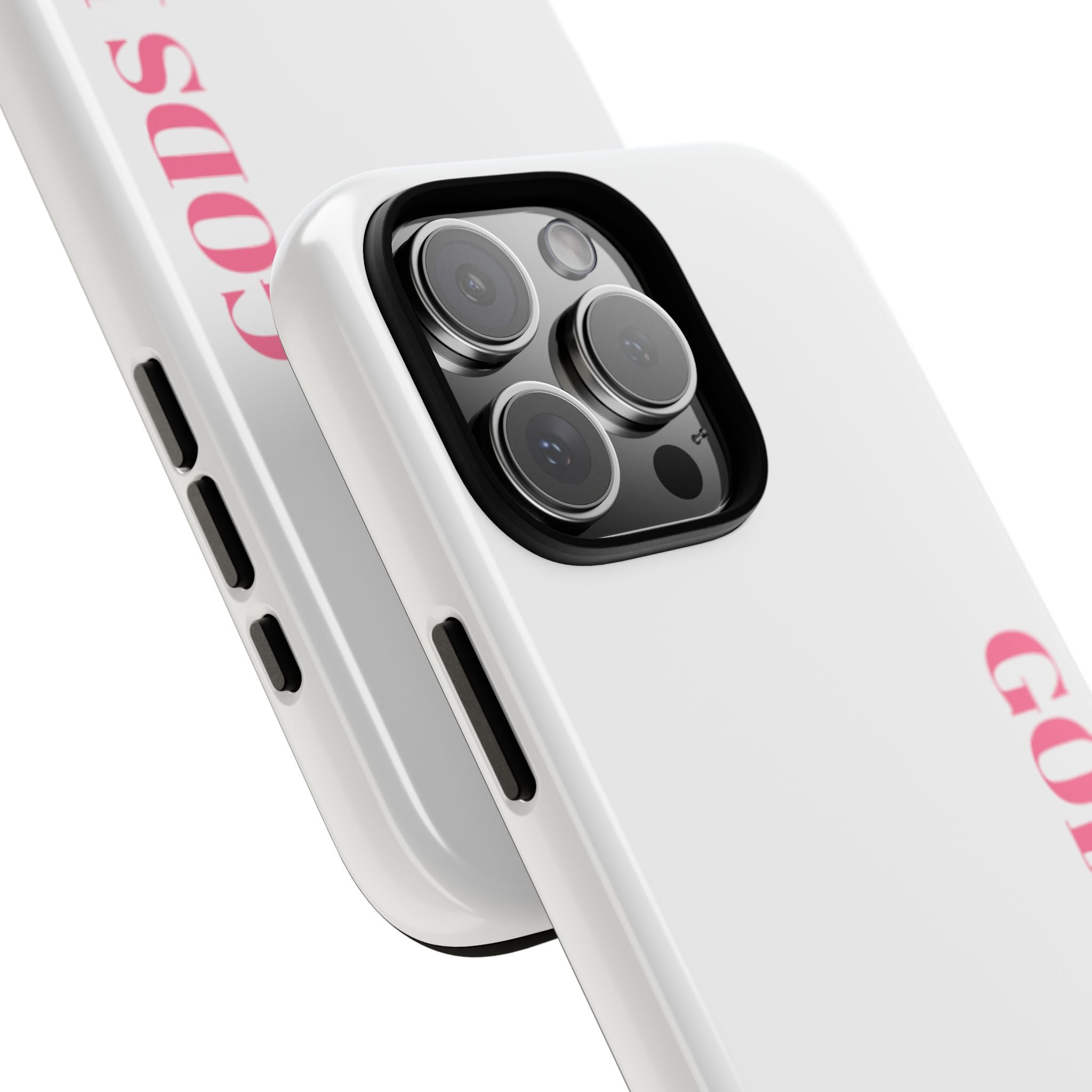 Phone Case — GODS PLAN Vertical Pink Text Religious iPhone Cover