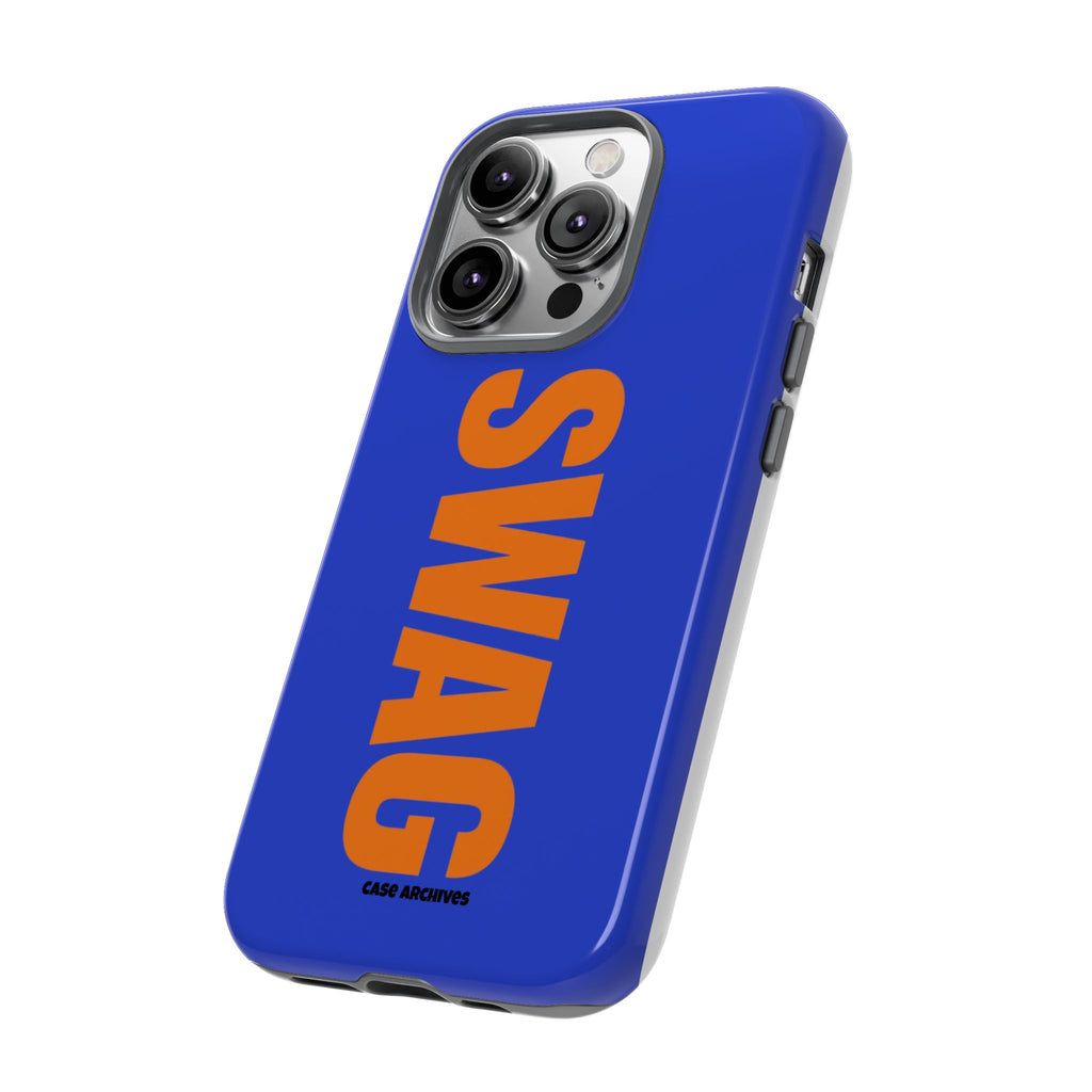 SWAG phone case | Tough Cases blue orange typography