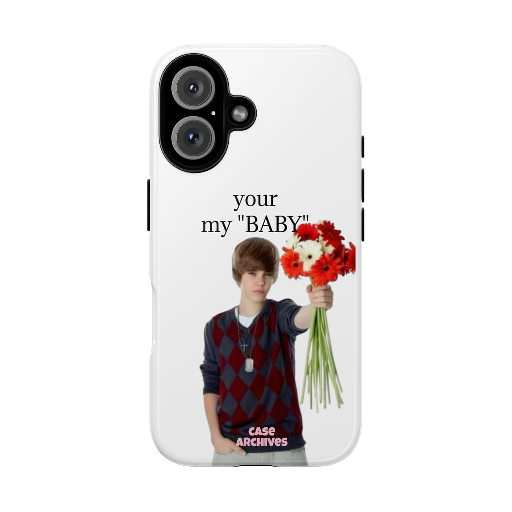 “your my 'BABY'” Justin Retro Photo Floral Design