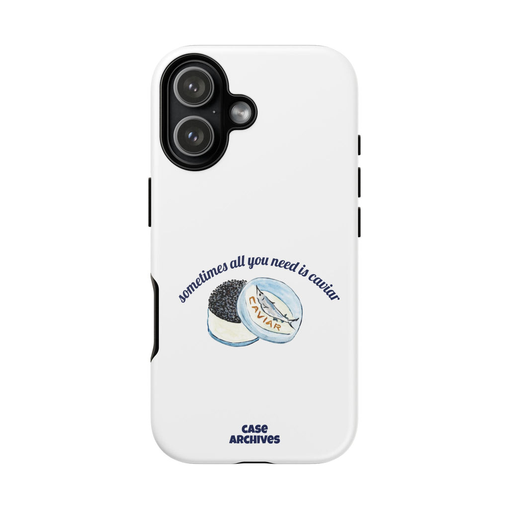 Caviar Illustration Phone Case — "sometimes all you need is caviar" Protective Hard Case