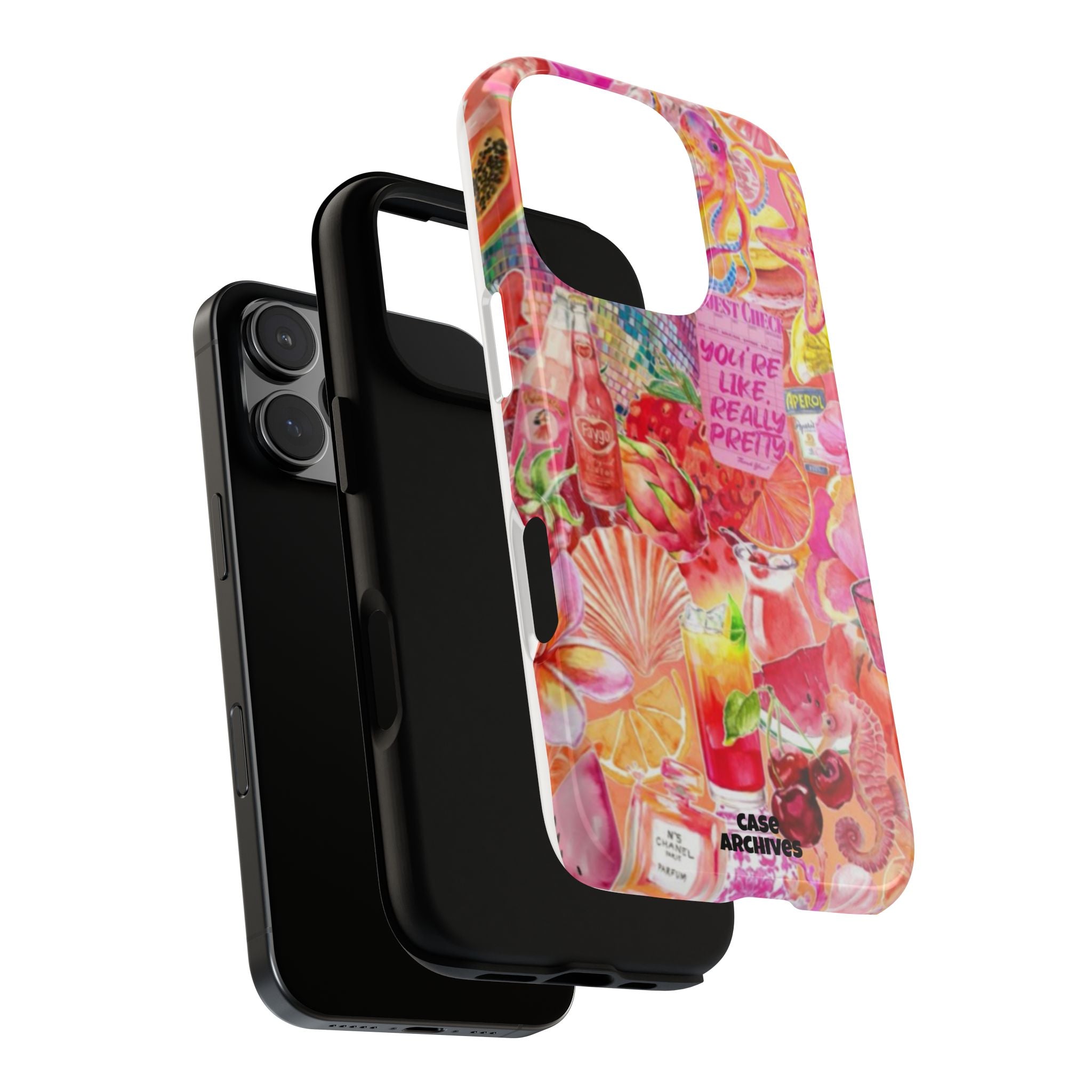 Phone Case — Pink Tropical Collage "You're Like, Really Pretty"