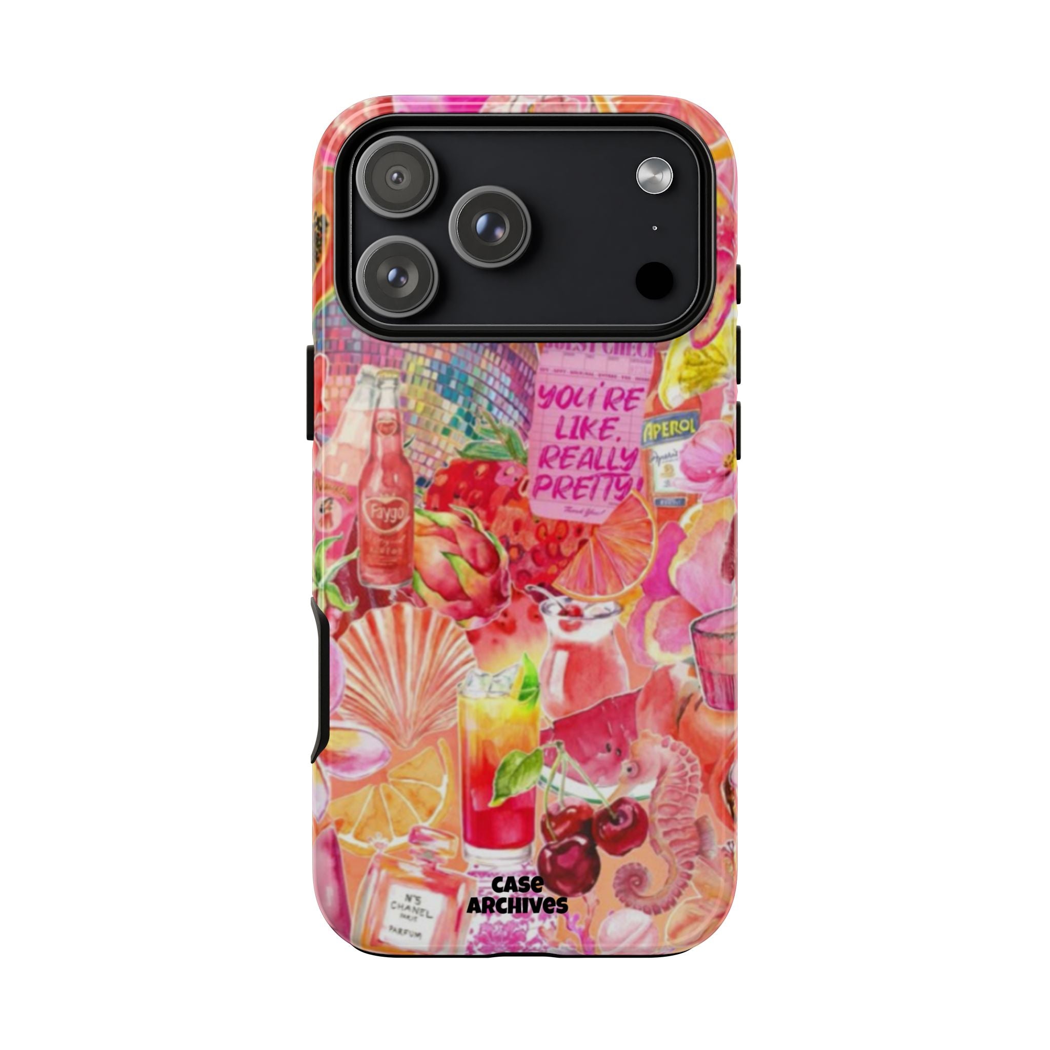 Phone Case — Pink Tropical Collage "You're Like, Really Pretty"
