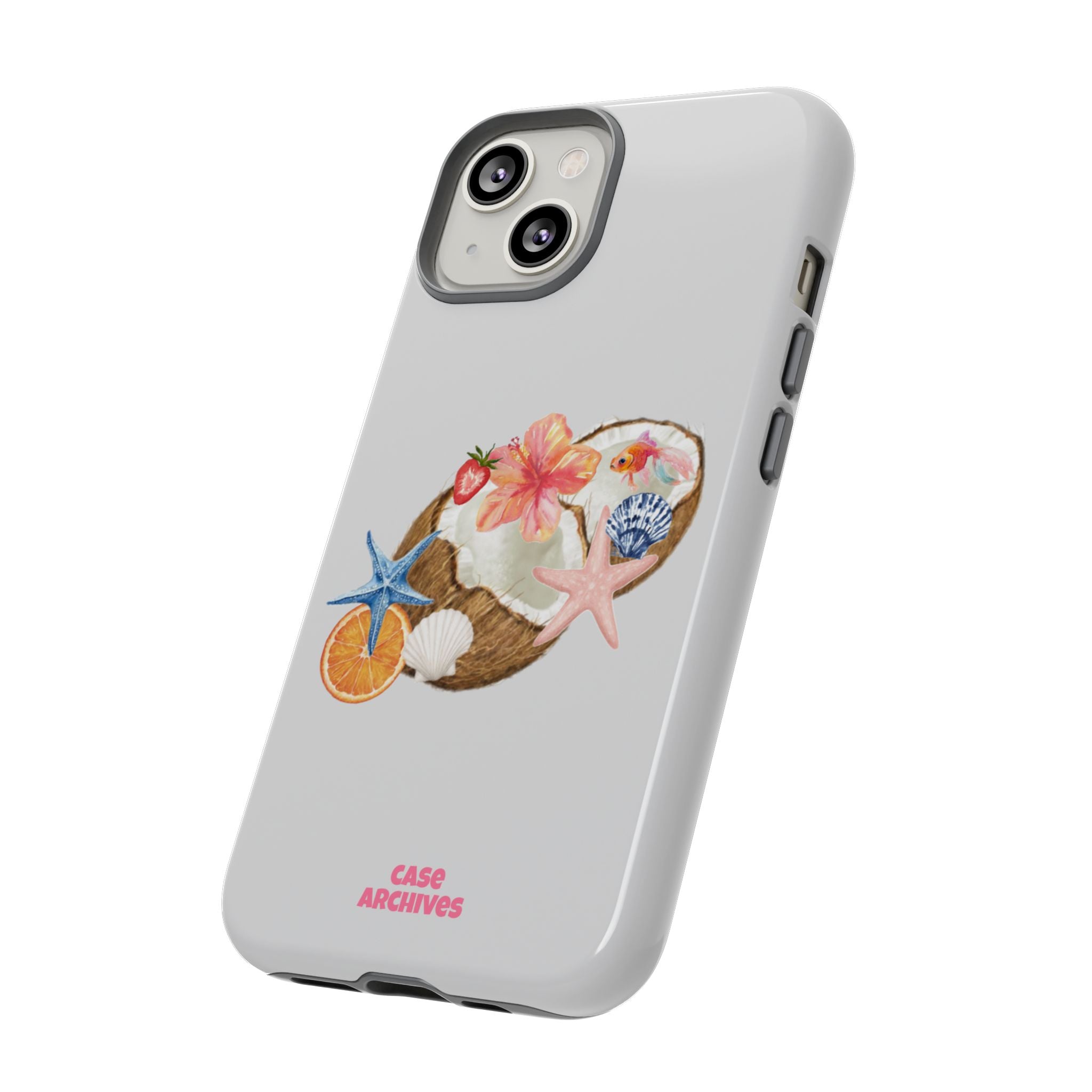Beach Shells Tough Phone Case — Tropical Starfish & Hibiscus Design
