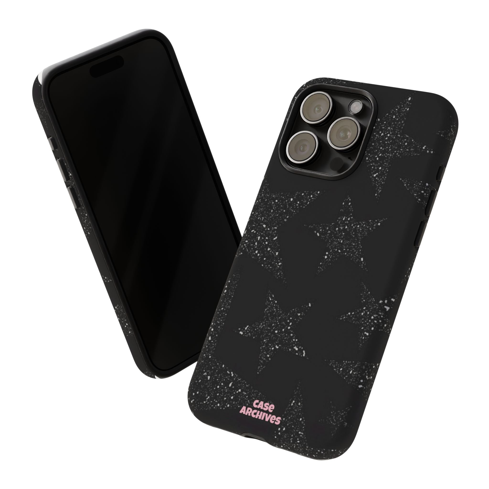 Glitter Star Tough Case — Black Sparkle Phone Protection