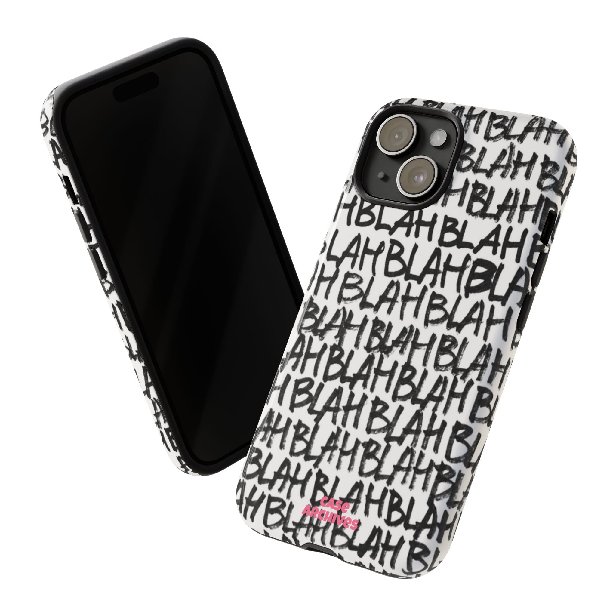 Phone Case — 'BLAH BLAH' Graffiti Text Protective Tough Case