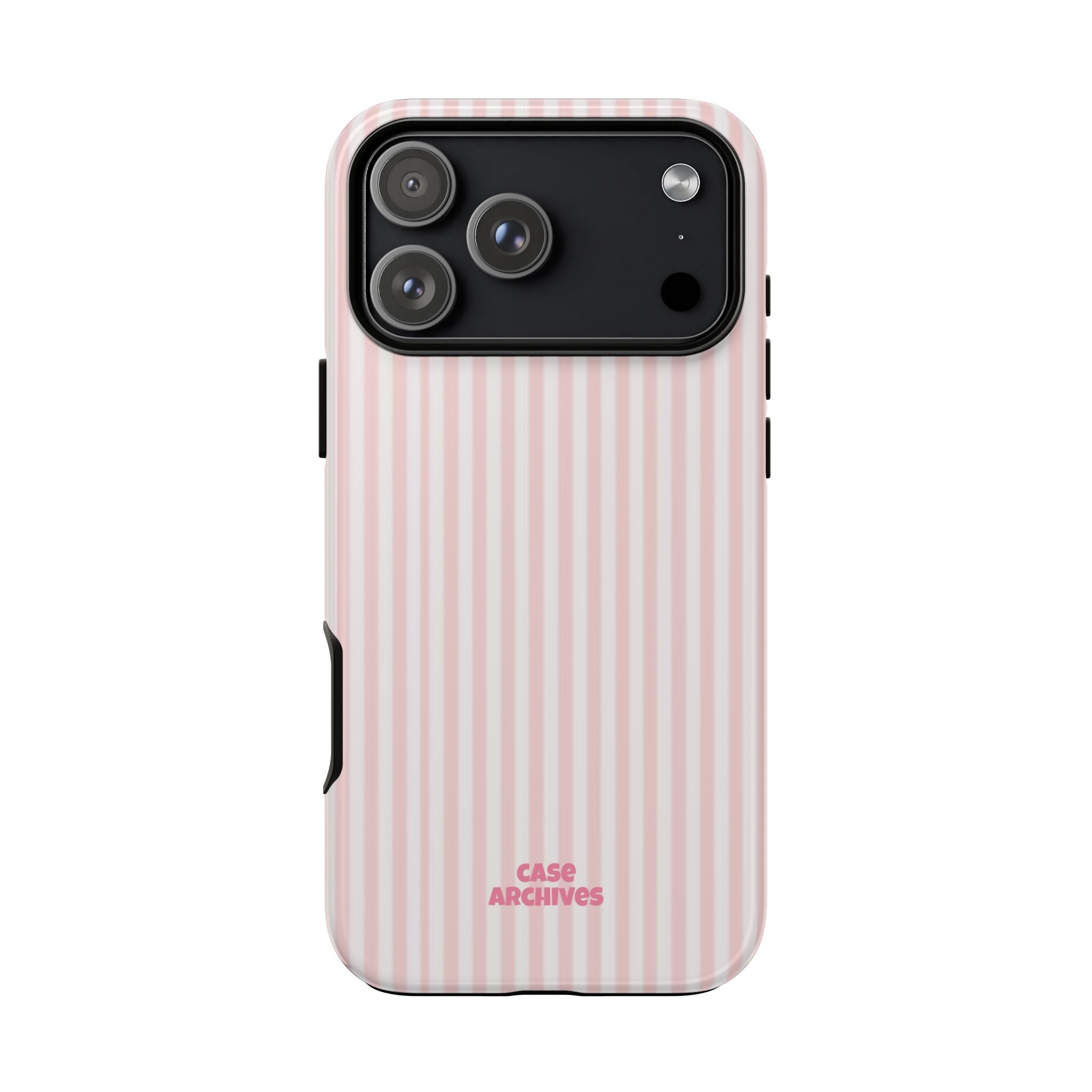 Pink Pastel Stripe Tough Phone Case — Protective iPhone Cover