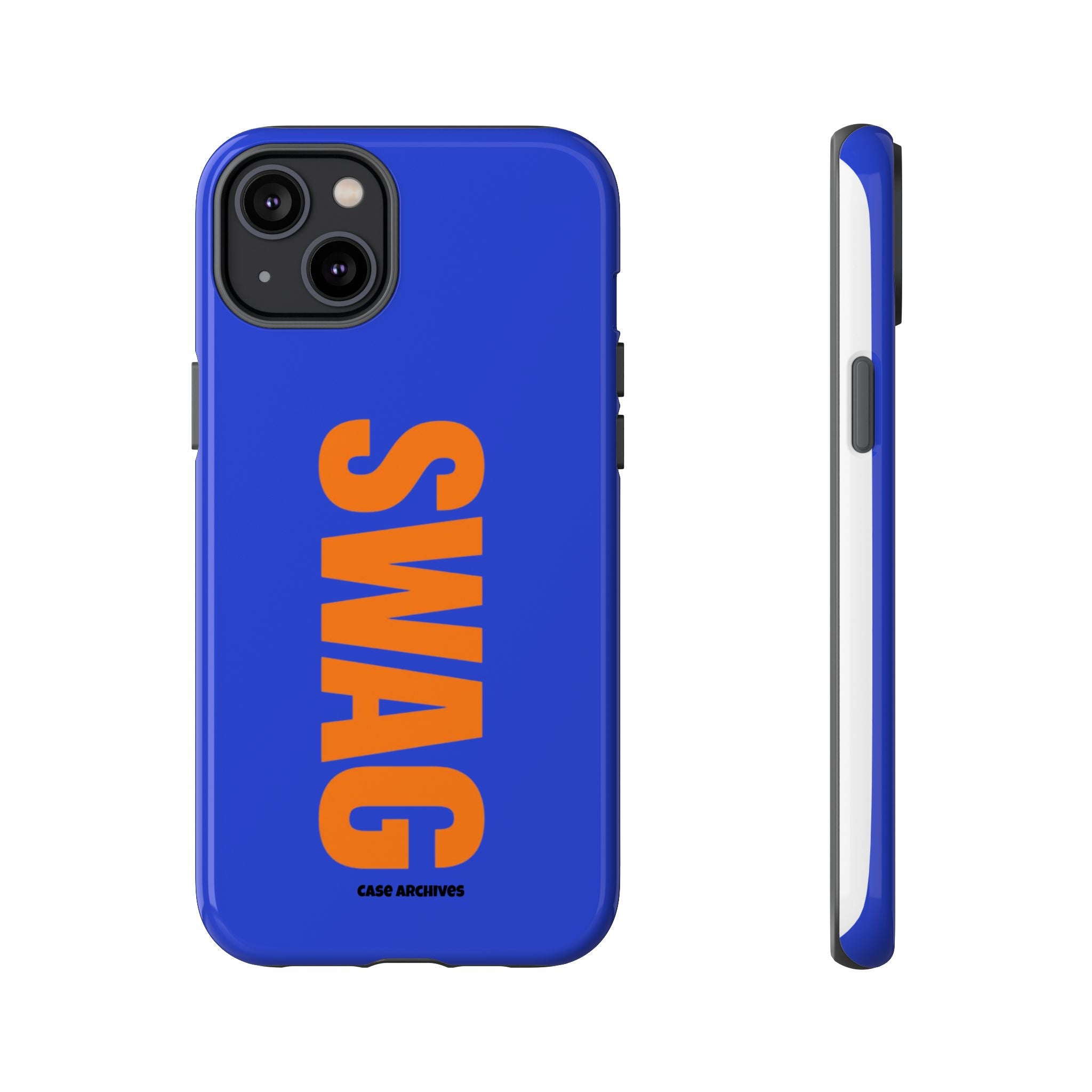 SWAG phone case | Tough Cases blue orange typography