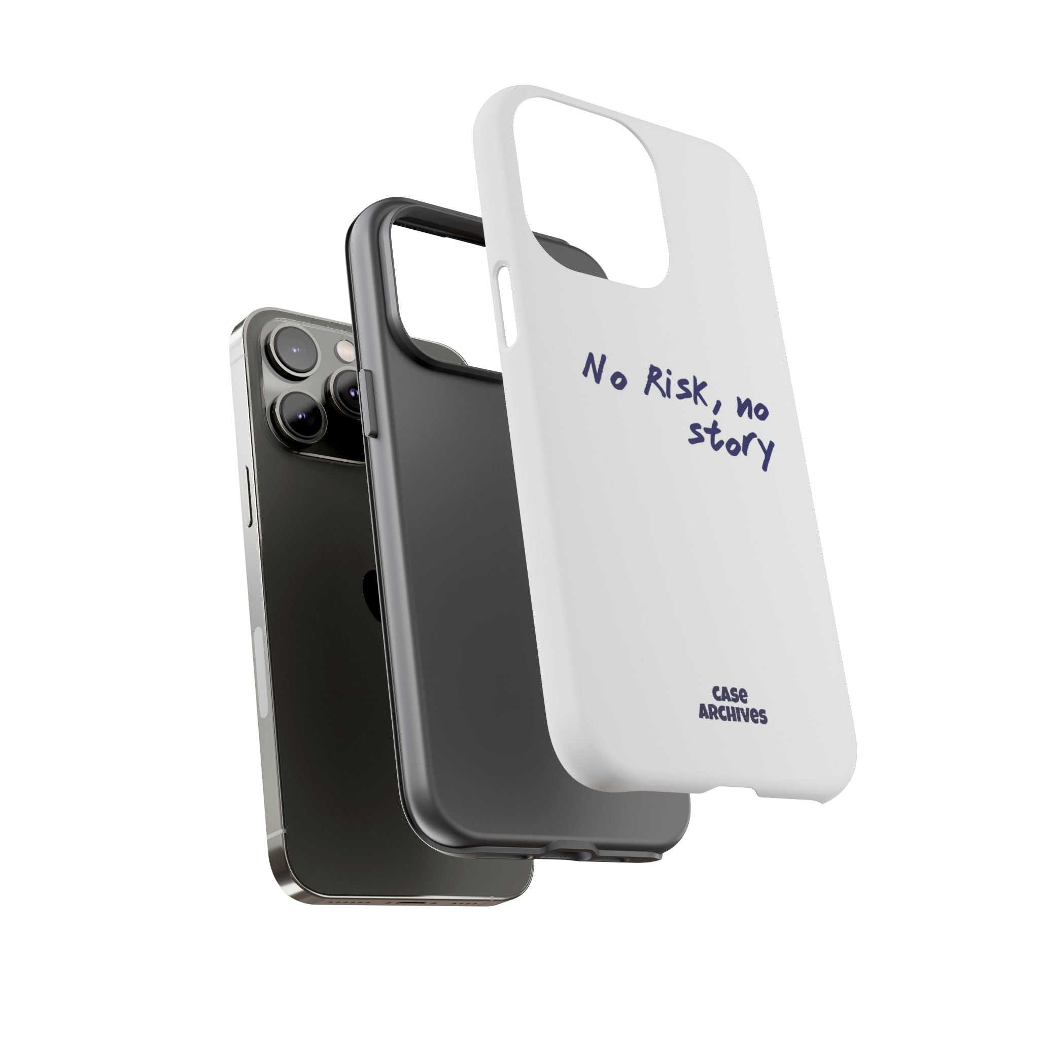 Phone Case — "No Risk, No Story" Minimal Motivational Tough Case