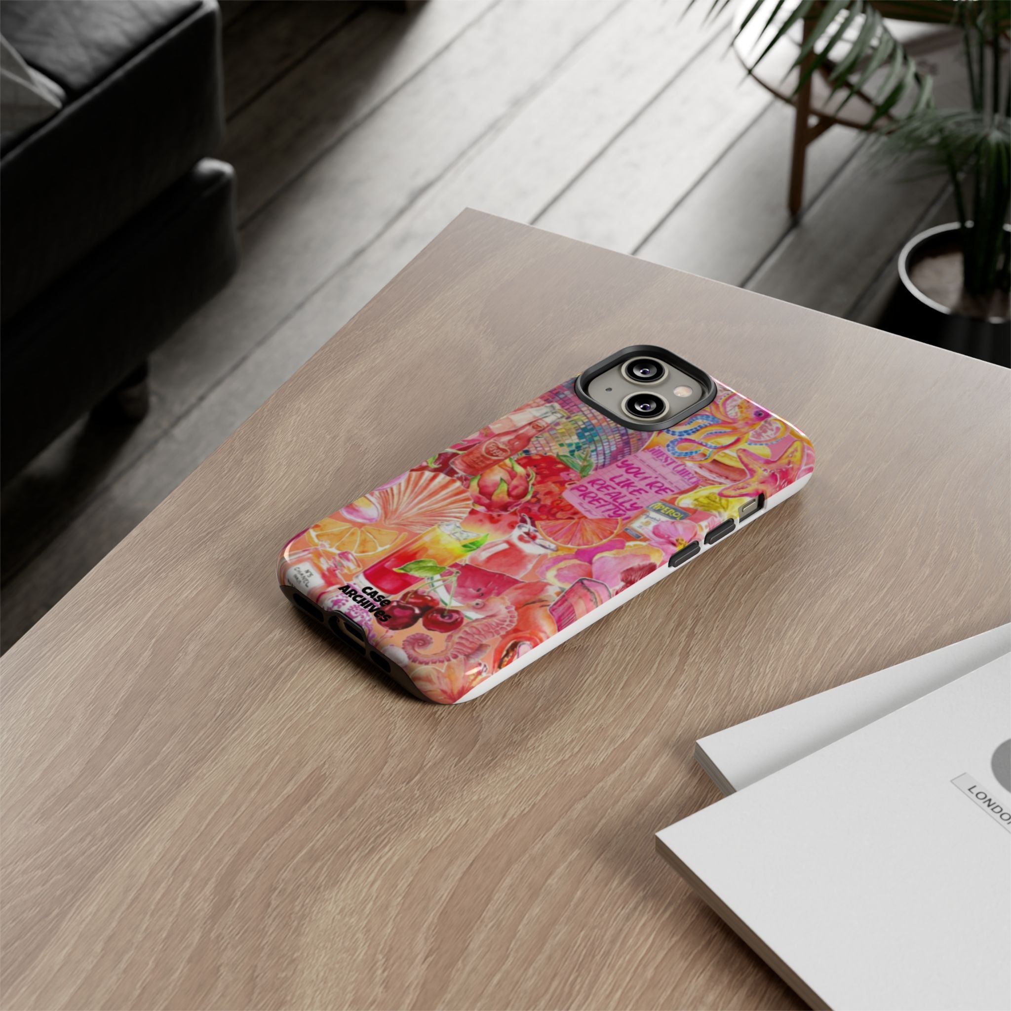 Phone Case — Pink Tropical Collage "You're Like, Really Pretty"
