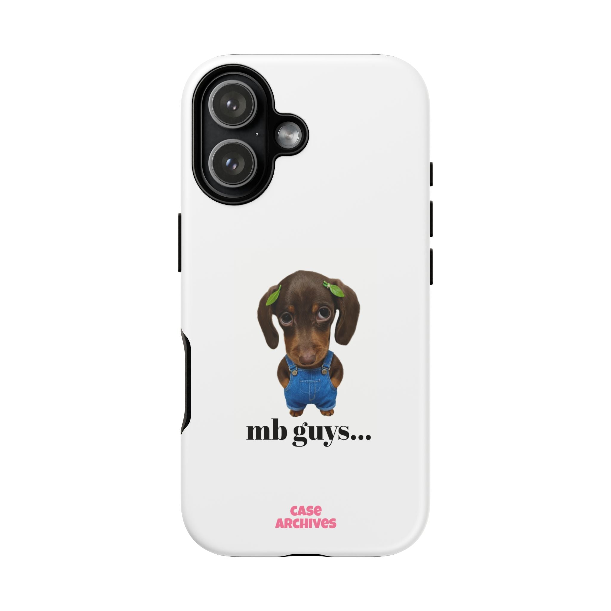 Phone Case — Cute Dachshund Puppy Design with 'nb guys...' Text