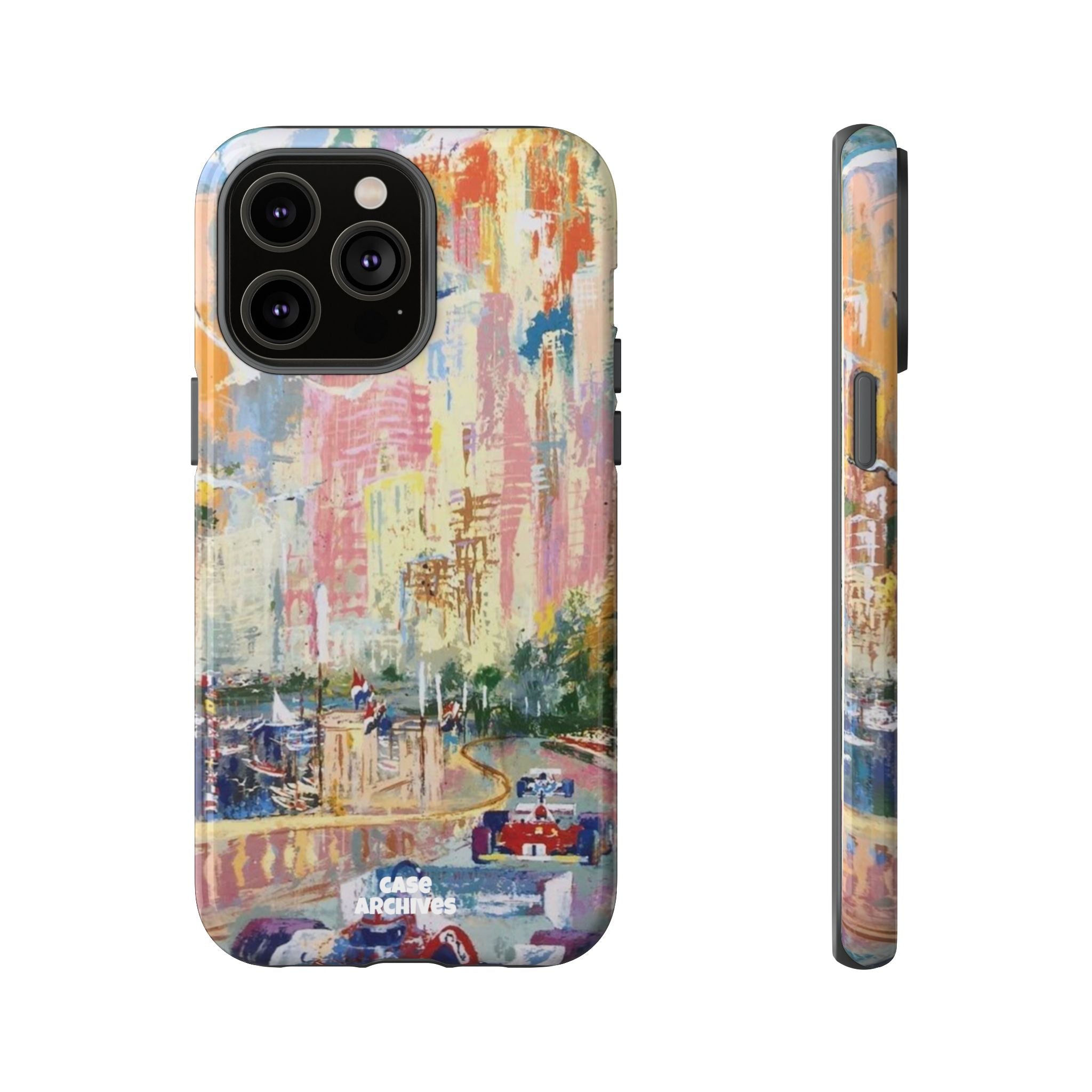 Racing Cityscape Phone Case — Vintage Grand Prix Art Protective Cover