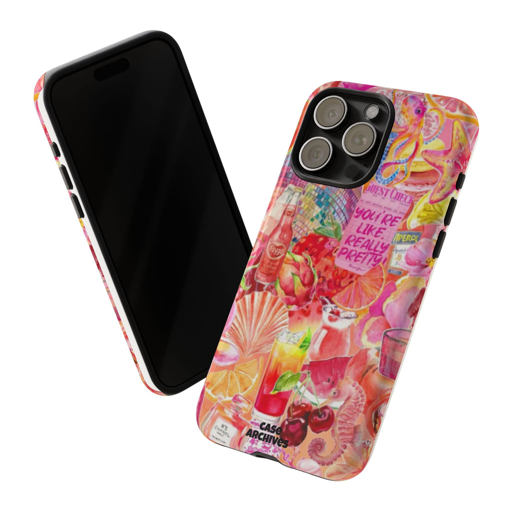 Phone Case — Pink Tropical Collage "You're Like, Really Pretty"