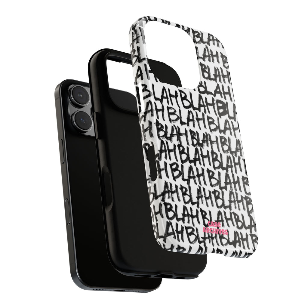 Phone Case — 'BLAH BLAH' Graffiti Text Protective Tough Case