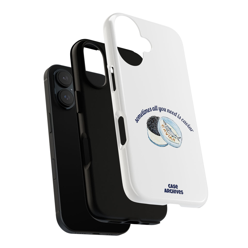 Caviar Illustration Phone Case — "sometimes all you need is caviar" Protective Hard Case