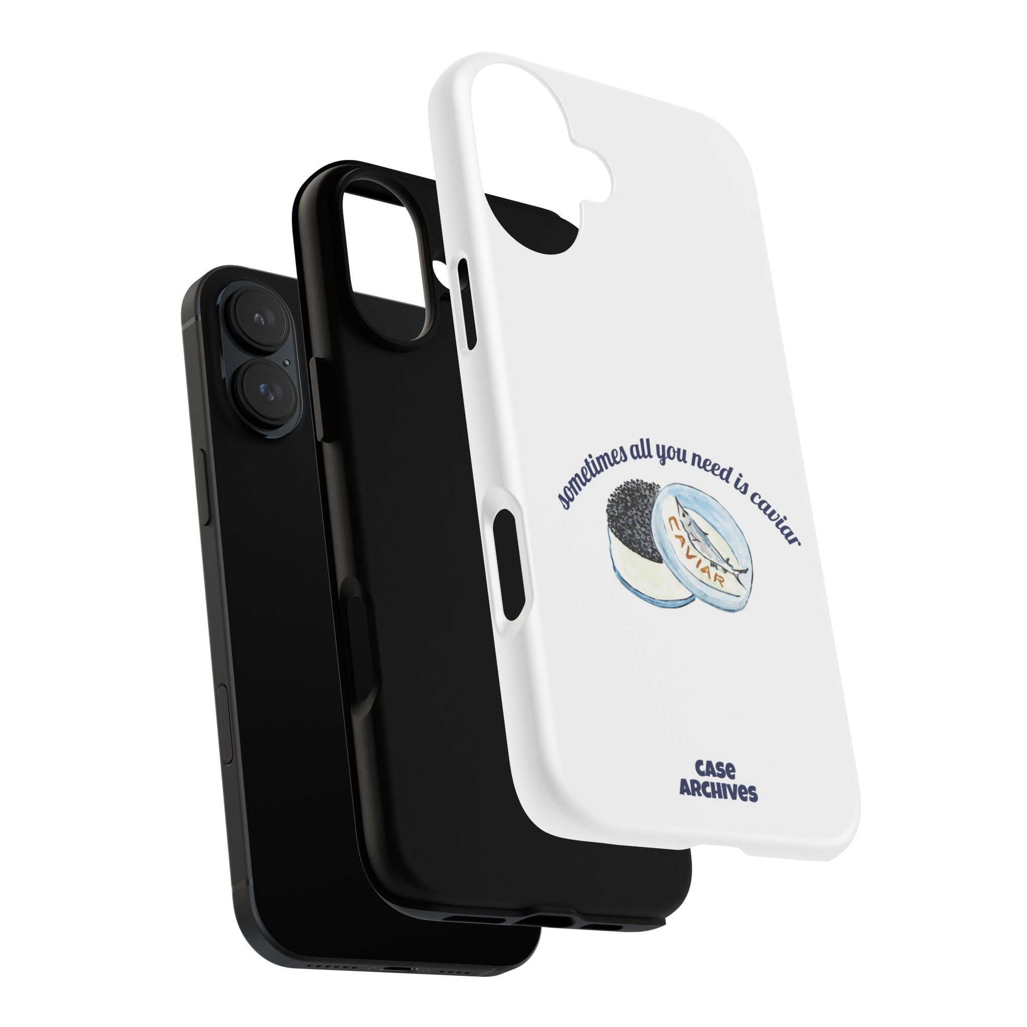 Caviar Illustration Phone Case — "sometimes all you need is caviar" Protective Hard Case
