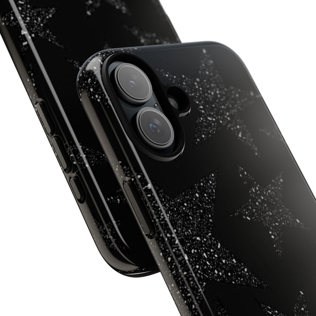 Glitter Star Tough Case — Black Sparkle Phone Protection