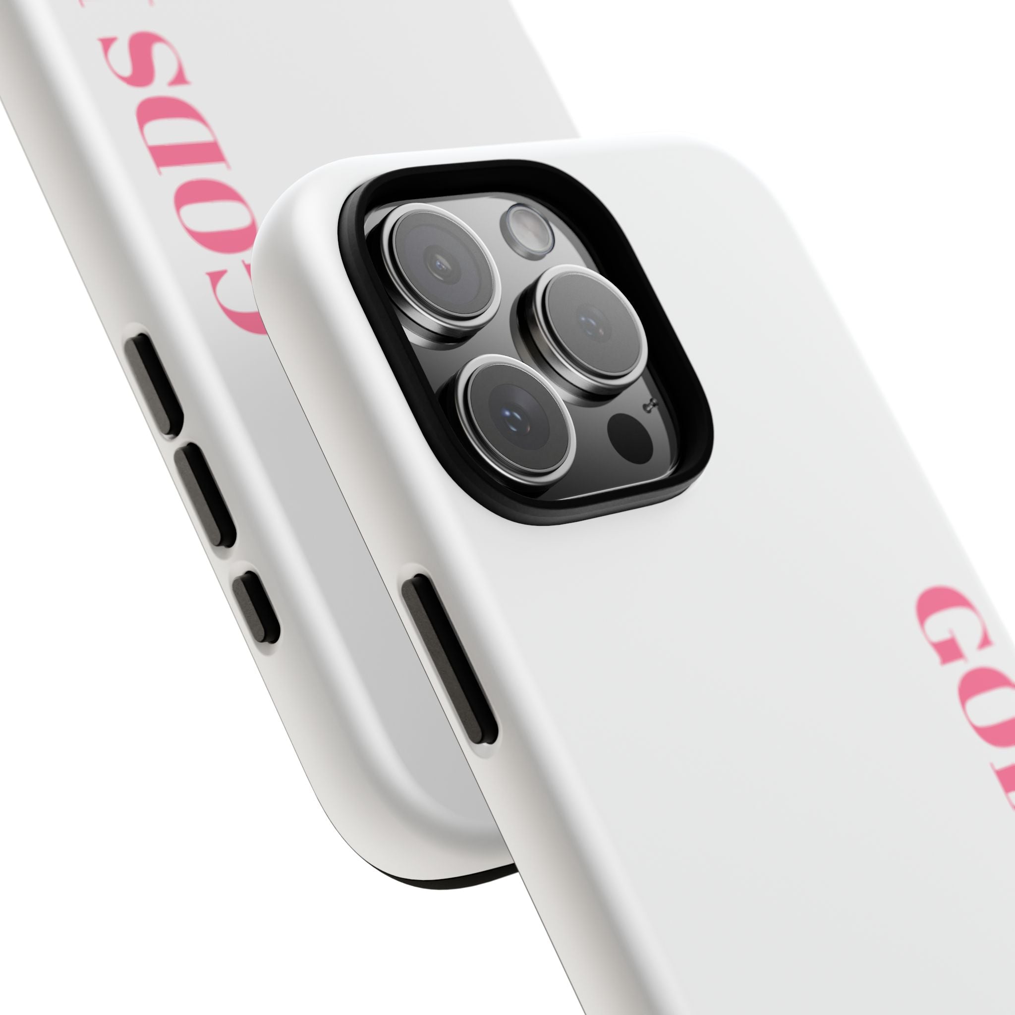 Phone Case — GODS PLAN Vertical Pink Text Religious iPhone Cover