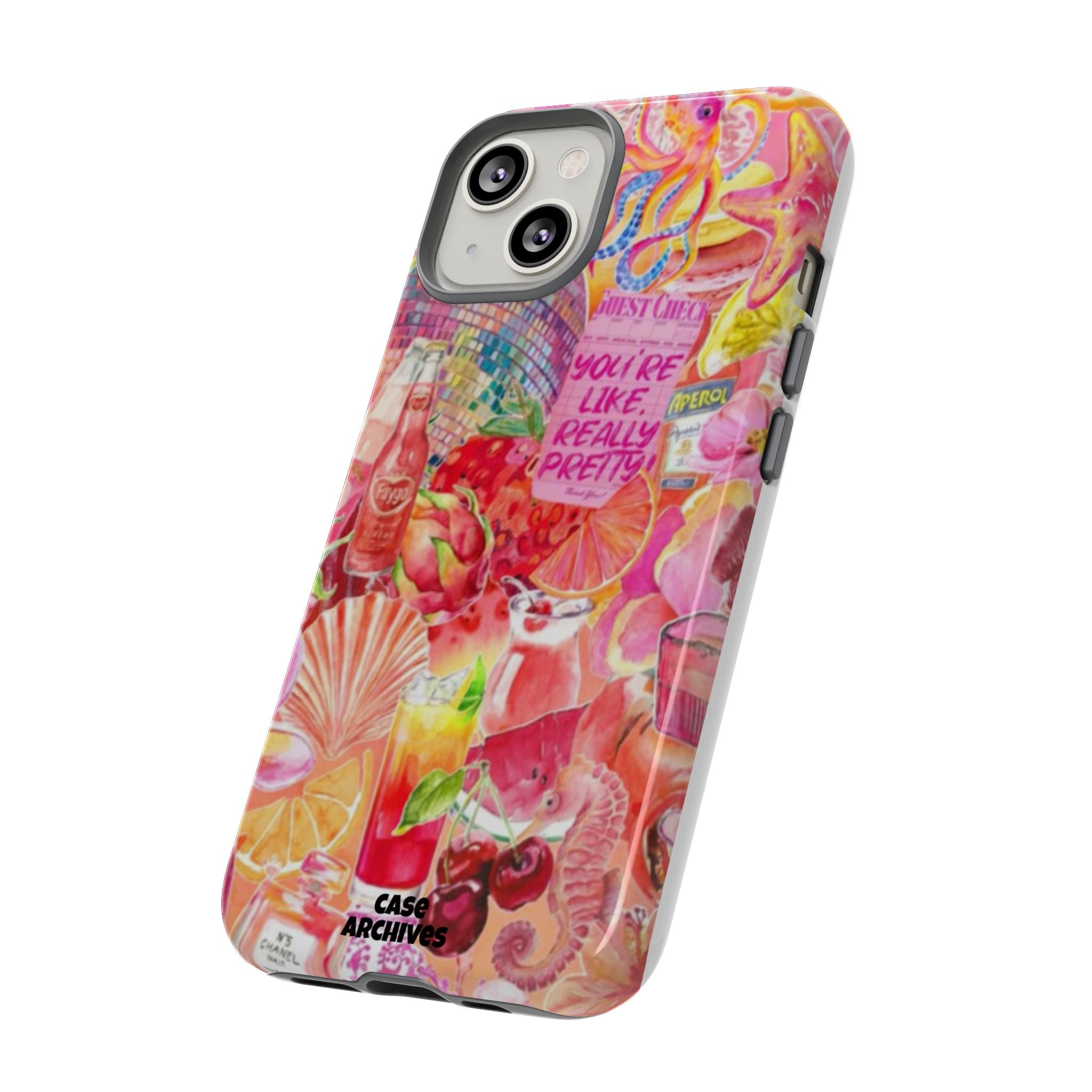 Phone Case — Pink Tropical Collage "You're Like, Really Pretty"