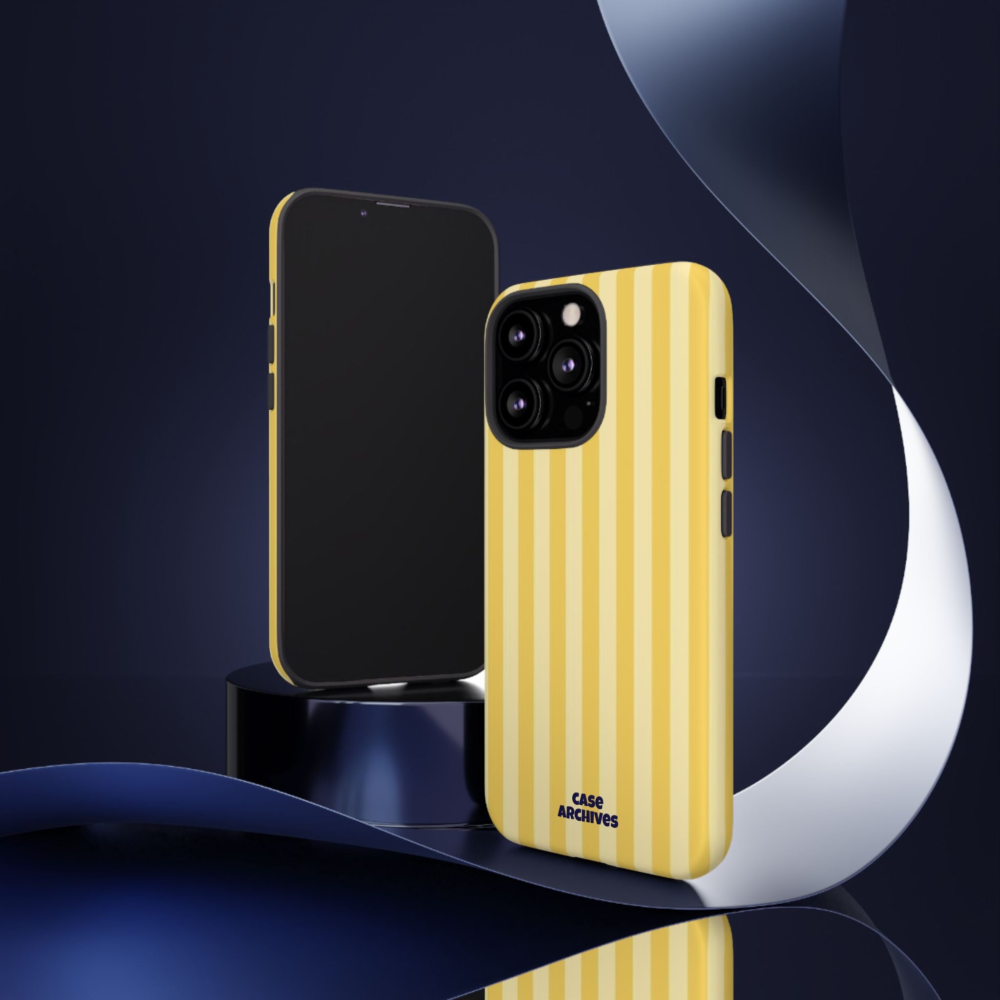 Yellow Striped Tough Phone Case – Durable Protective Cover (Case Archives)