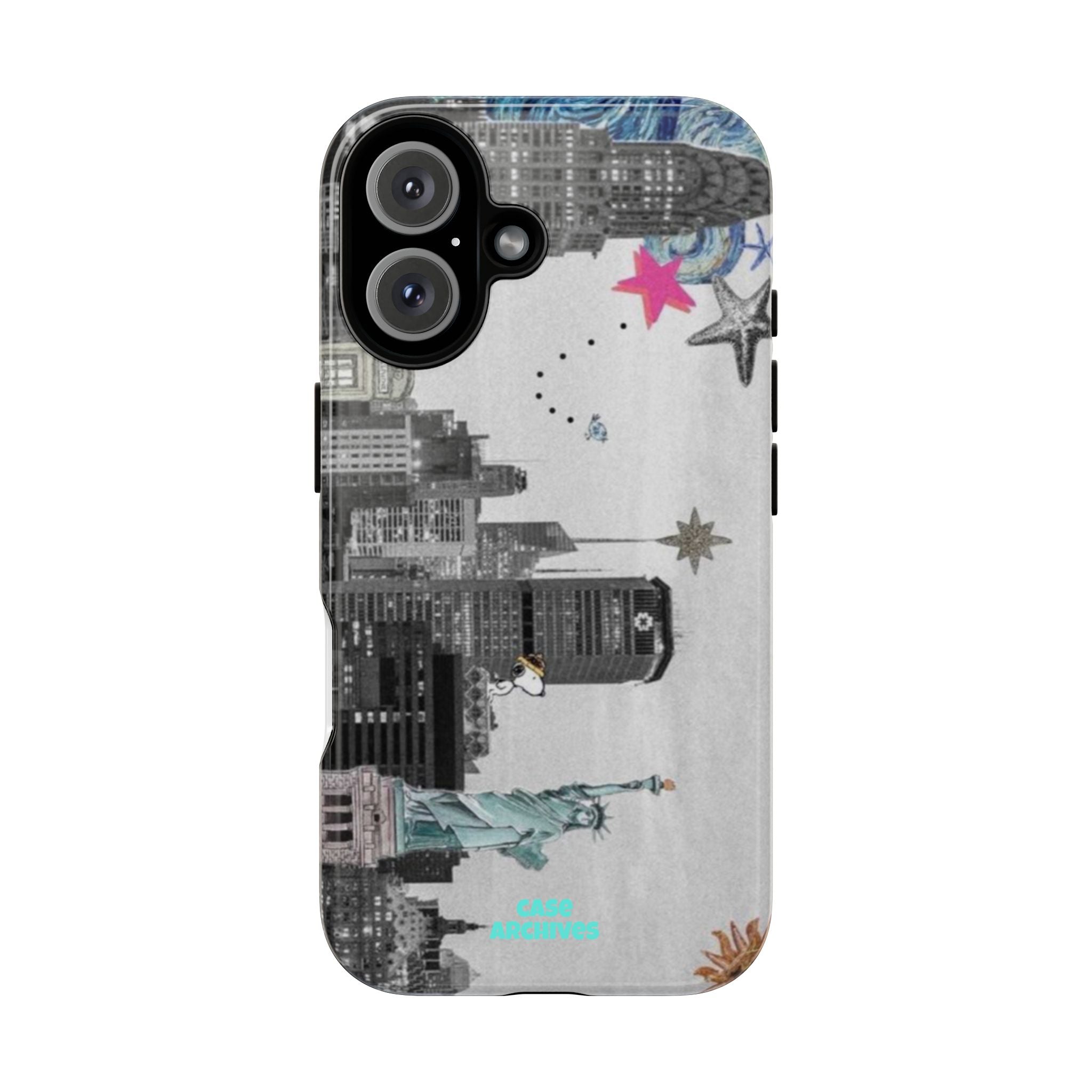 City Skyline Tough Phone Case – Statue of Liberty Urban Art Protective Cover