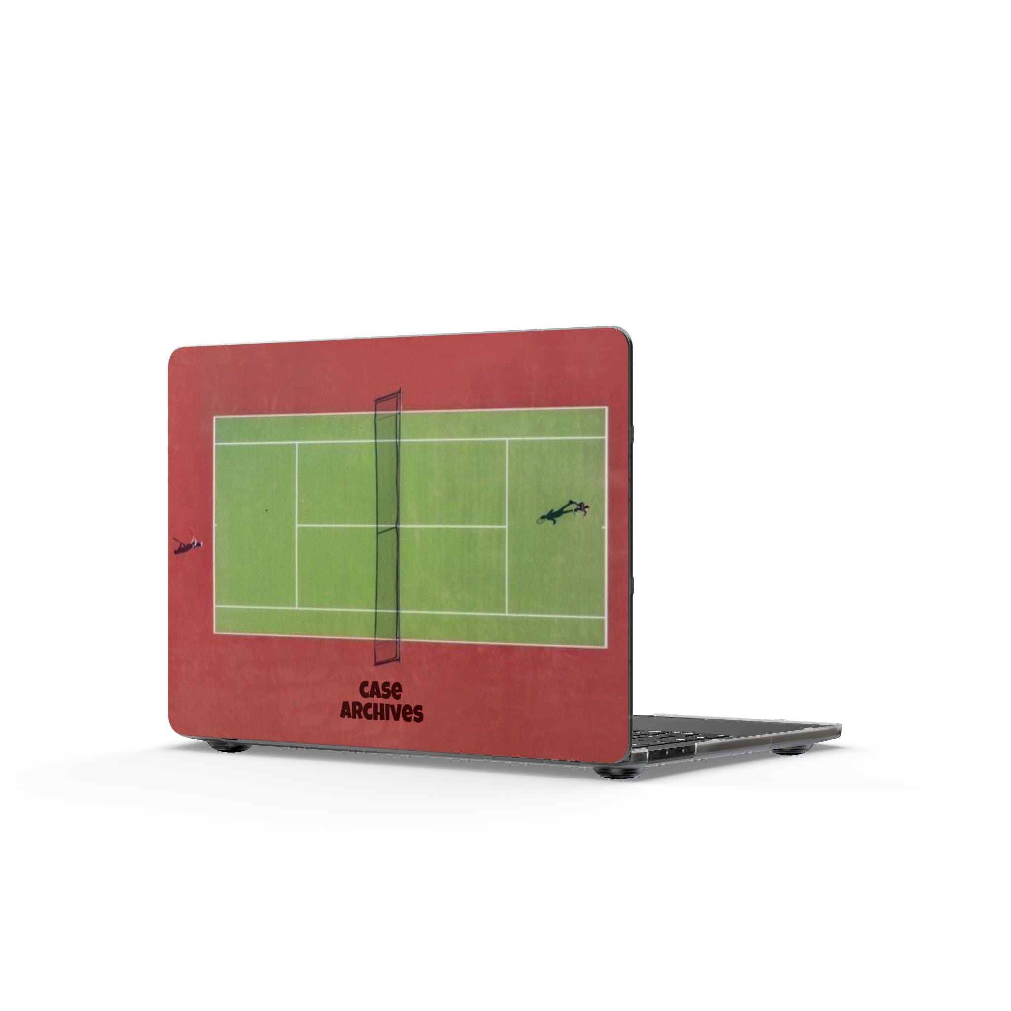 Tennis Court Matte MacBook Case — Minimal Sport Laptop Cover with 'Case Archives' Design