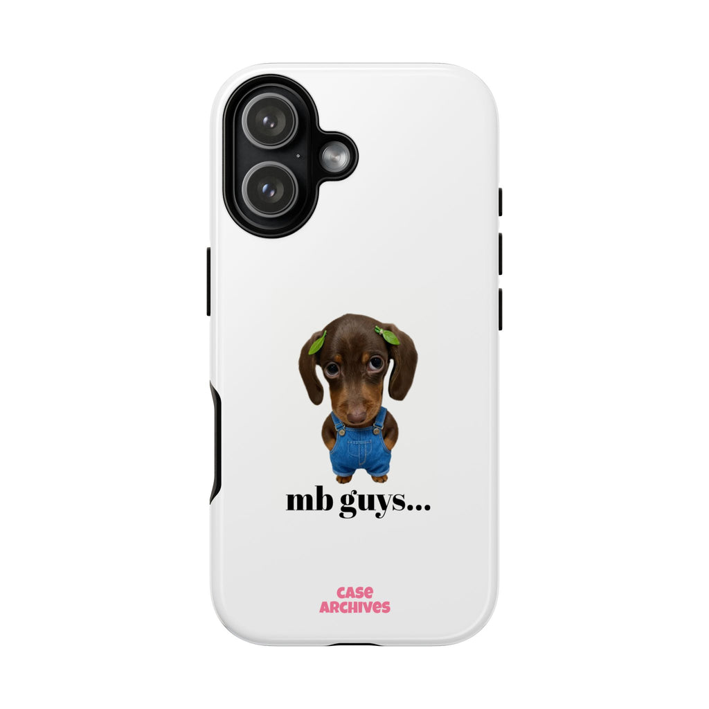 Phone Case — Cute Dachshund Puppy Design with 'nb guys...' Text