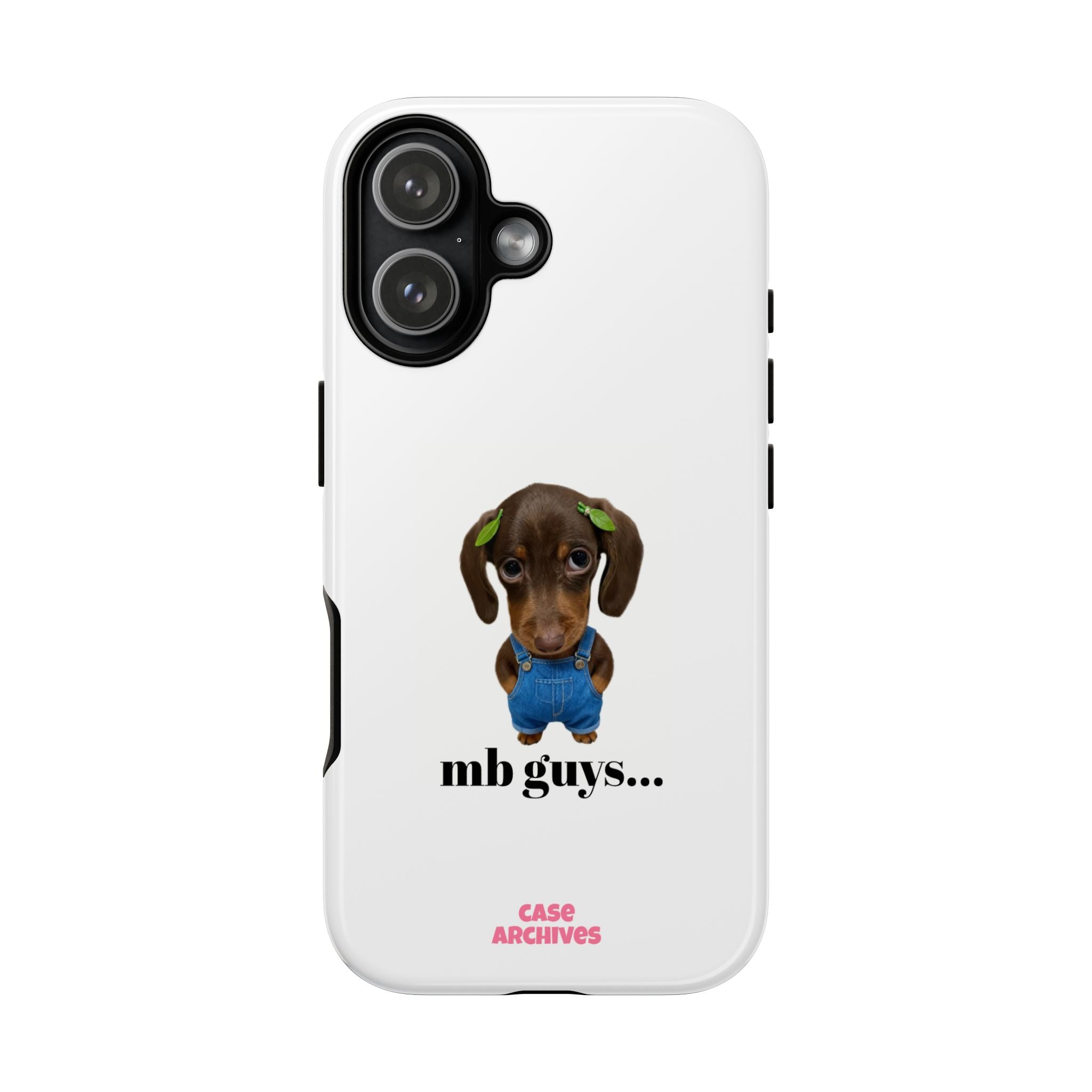 Phone Case — Cute Dachshund Puppy Design with 'nb guys...' Text