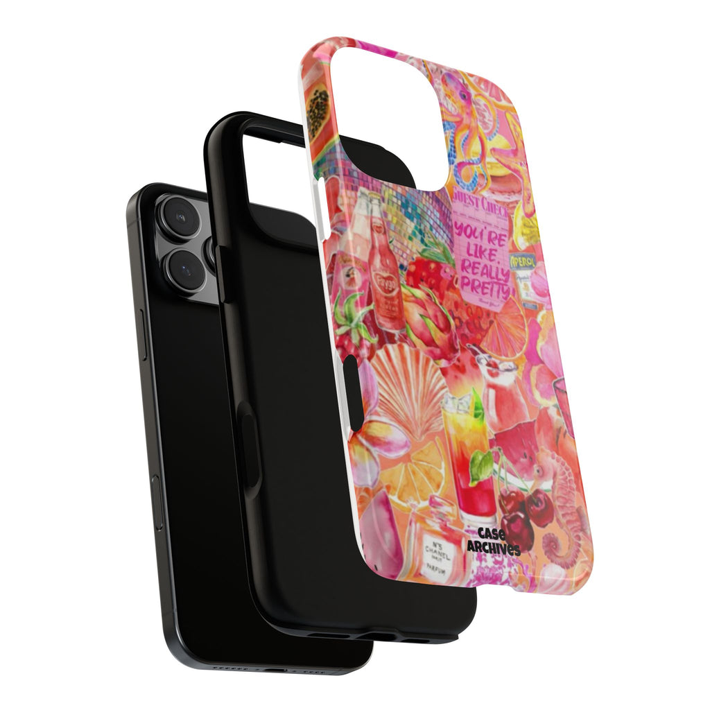 Phone Case — Pink Tropical Collage "You're Like, Really Pretty"
