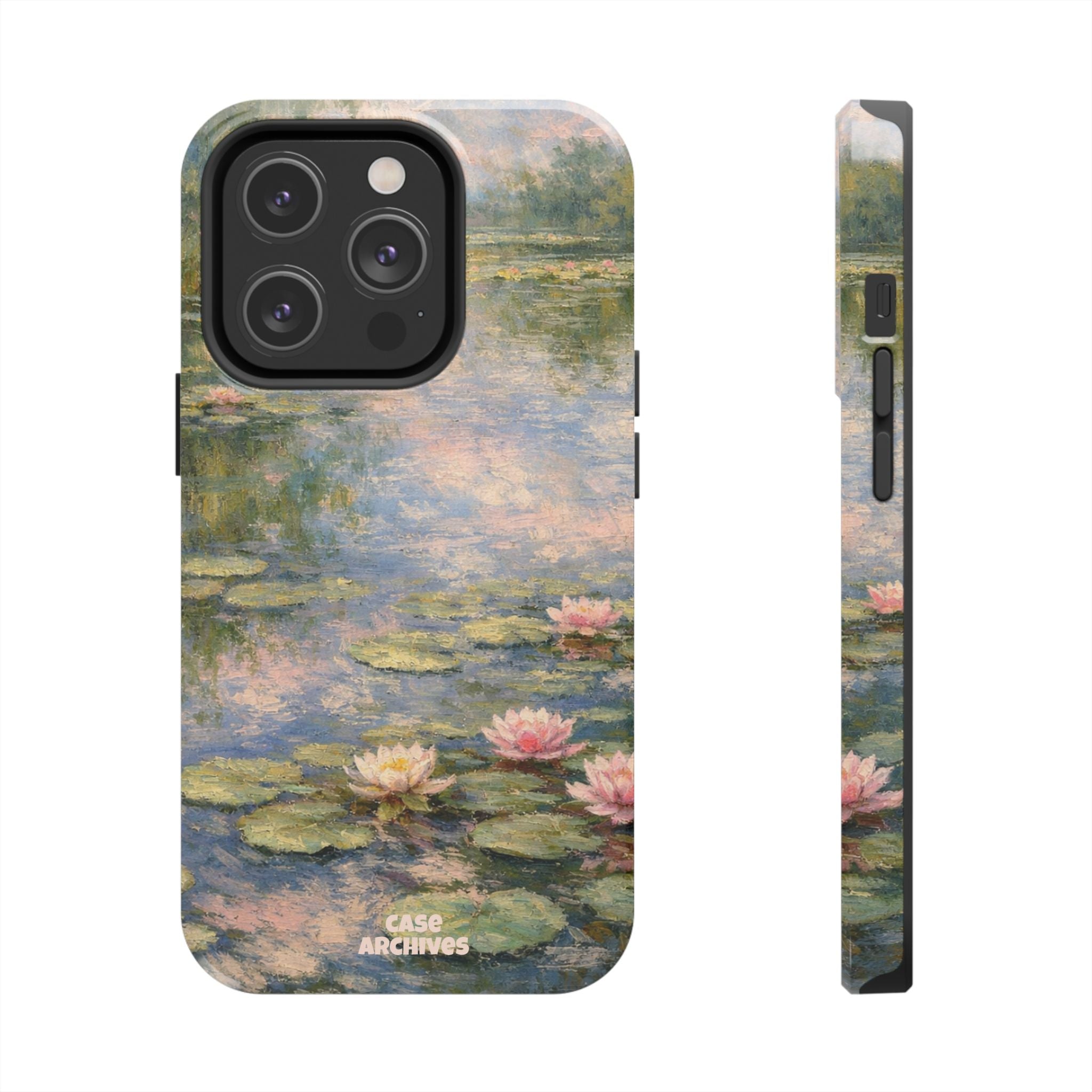 Water Lily Tough Phone Case — Monet-Inspired Floral Protective Phone Cover